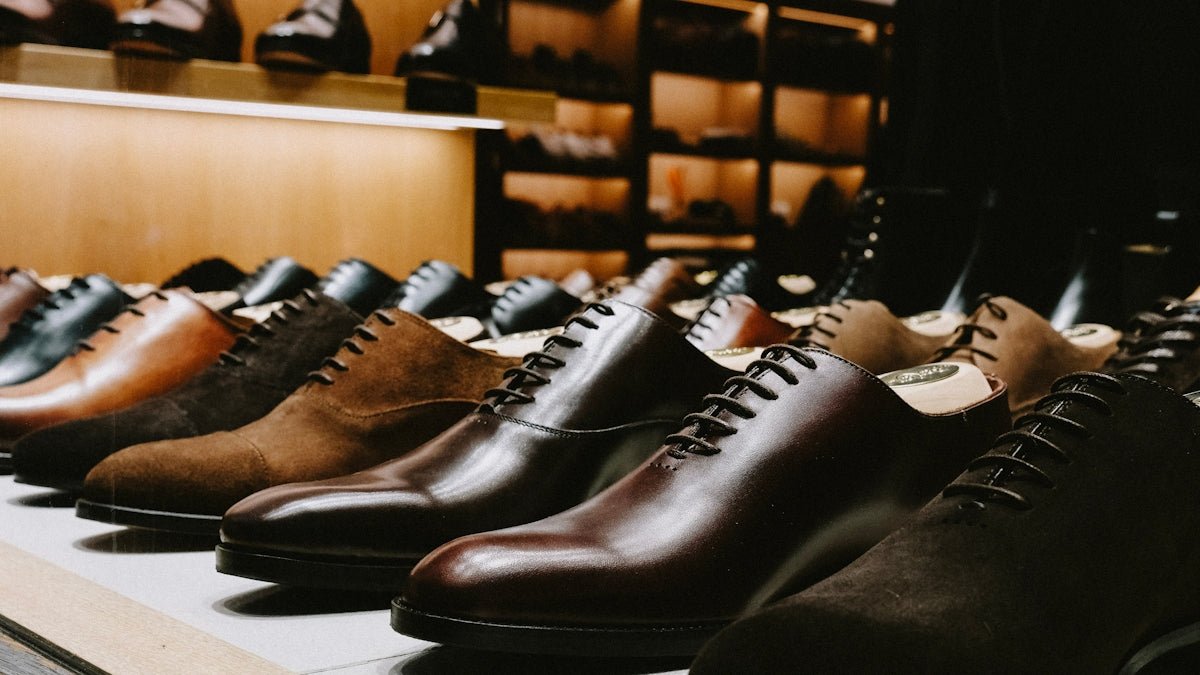 shoes on a leather chair