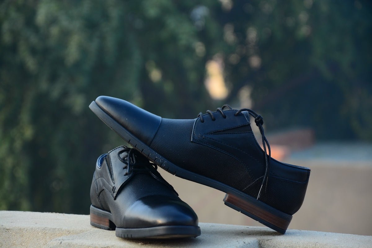 a pair of black shoes