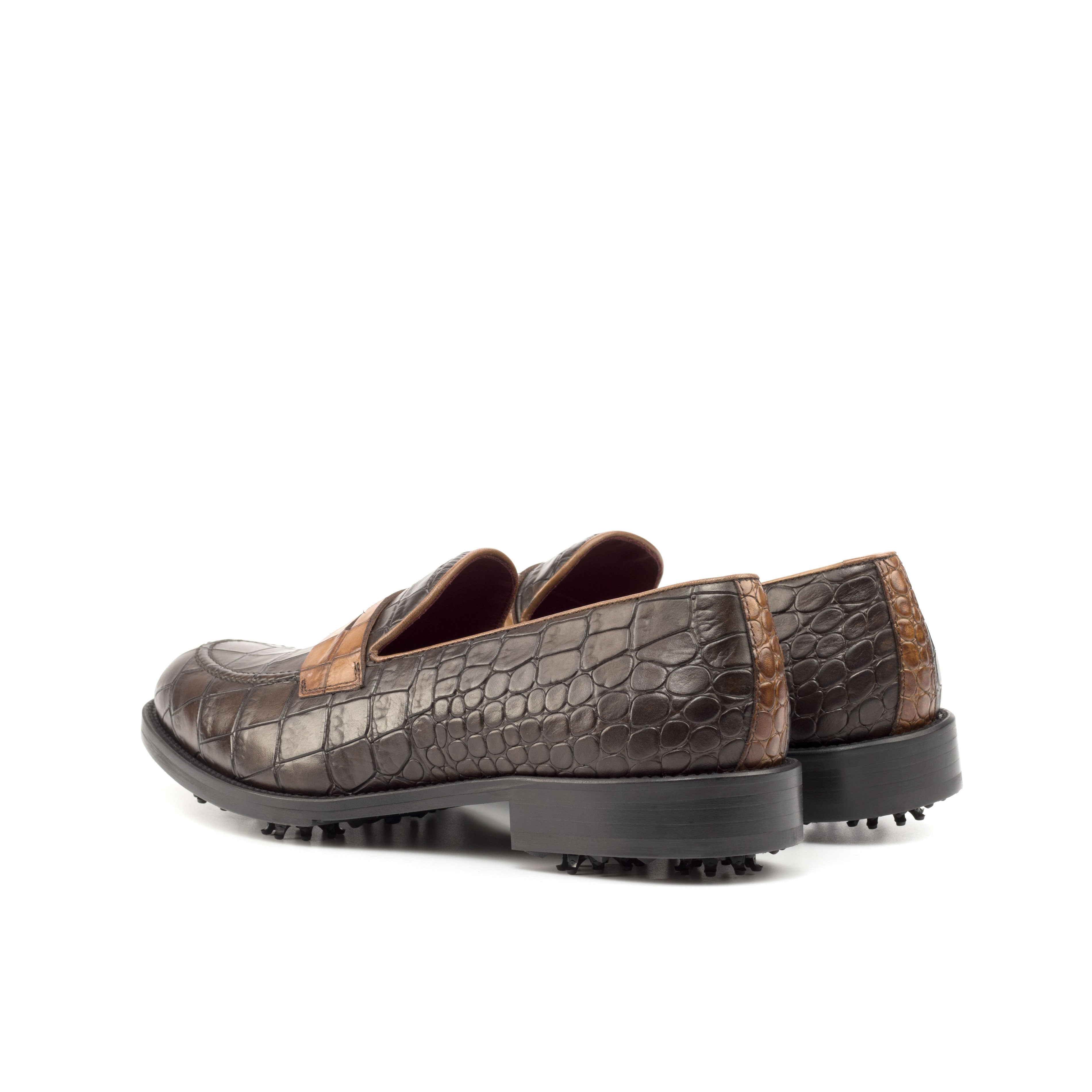 Florestra - crocodile embossed leather loafers golf shoes