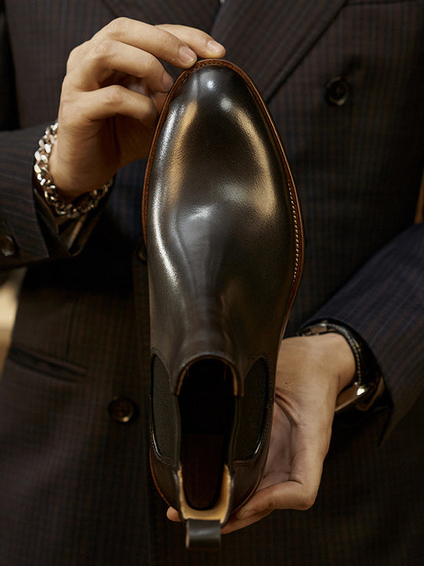 Zafeira - brown leather chelsea boots for men