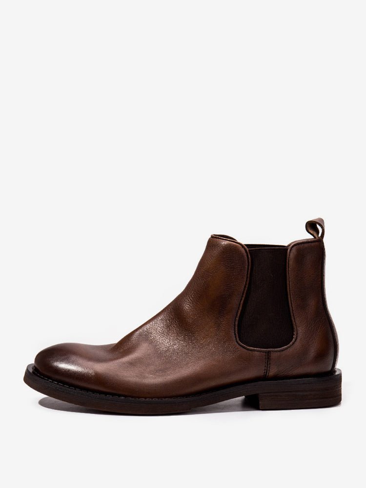 Garique - brown leather chelsea boots for men