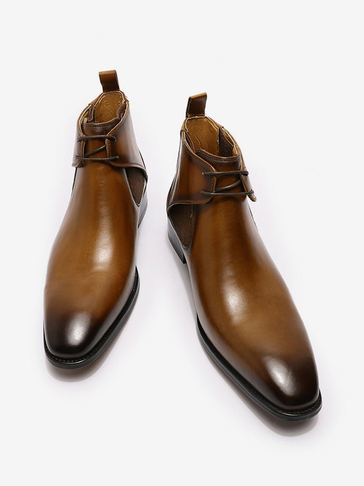 Zafano - brown leather chukka boots for men