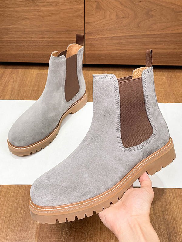 Mirilis - white leather chelsea boots for men