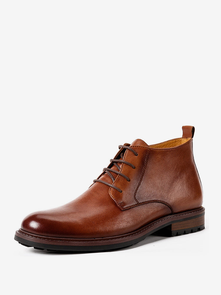 Lyravia - brown leather boots for men