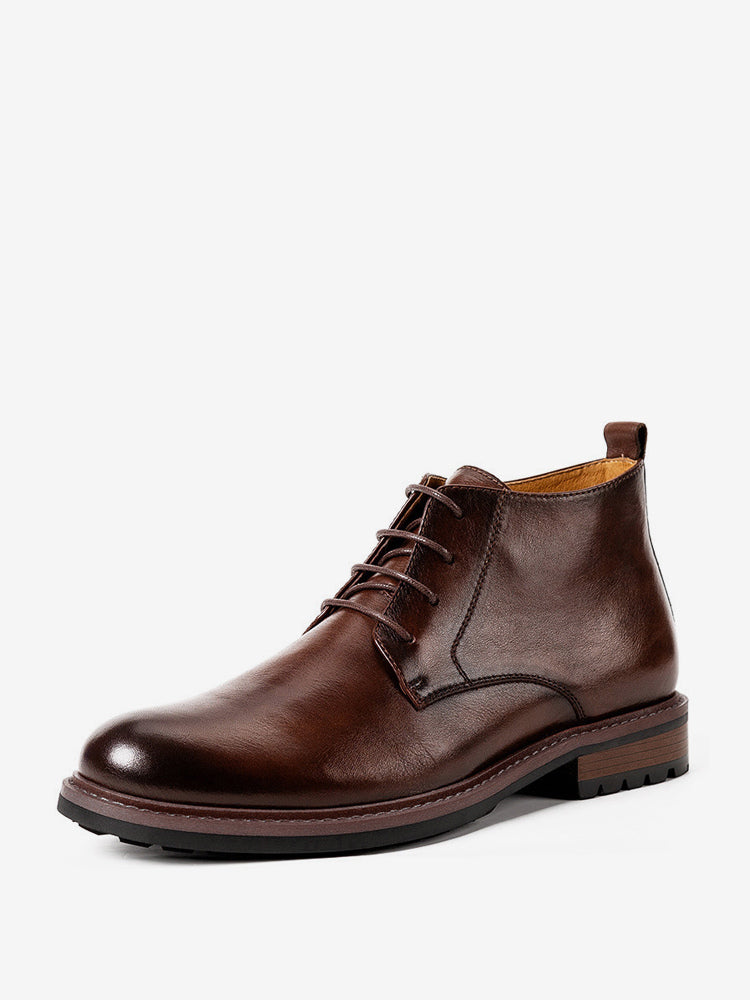 Lyravia - brown leather boots for men