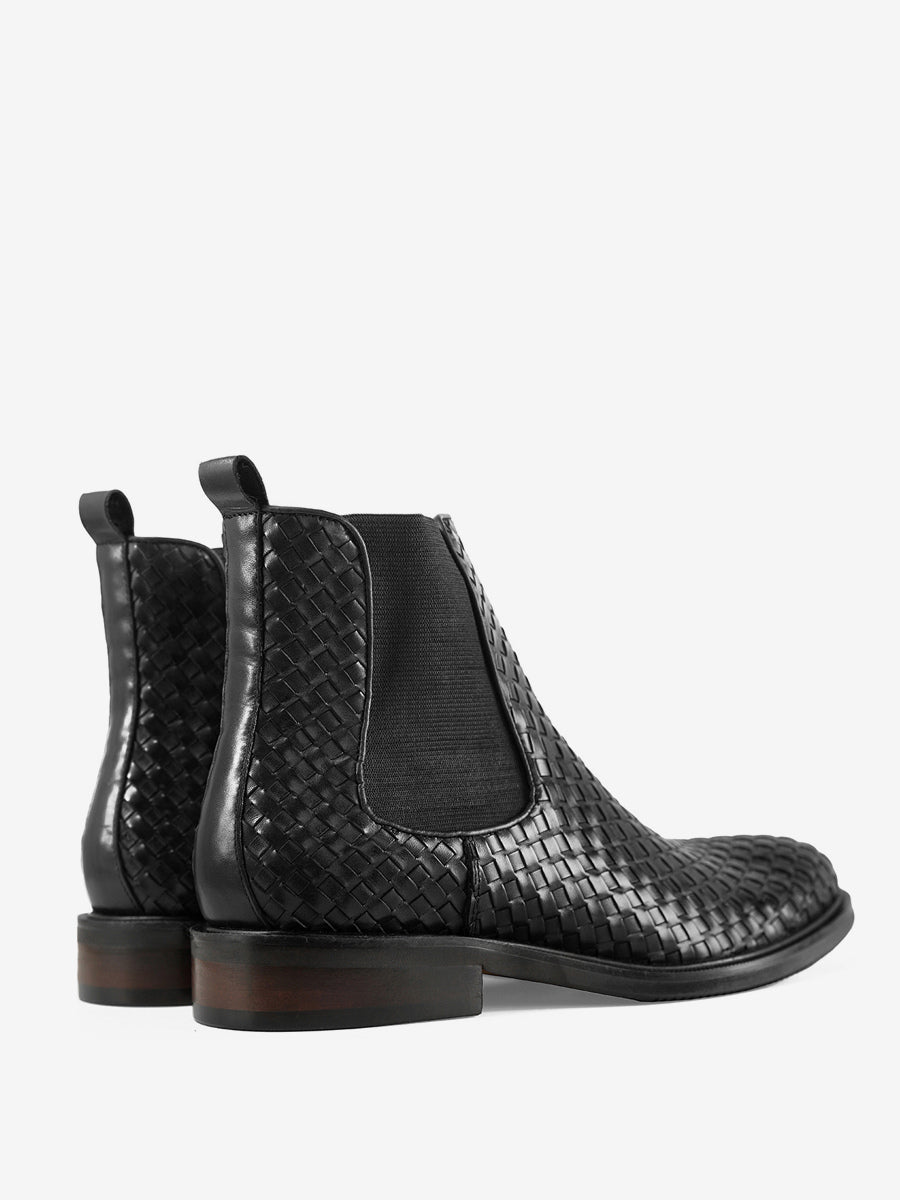 Clairaris - black leather chelsea boots for men
