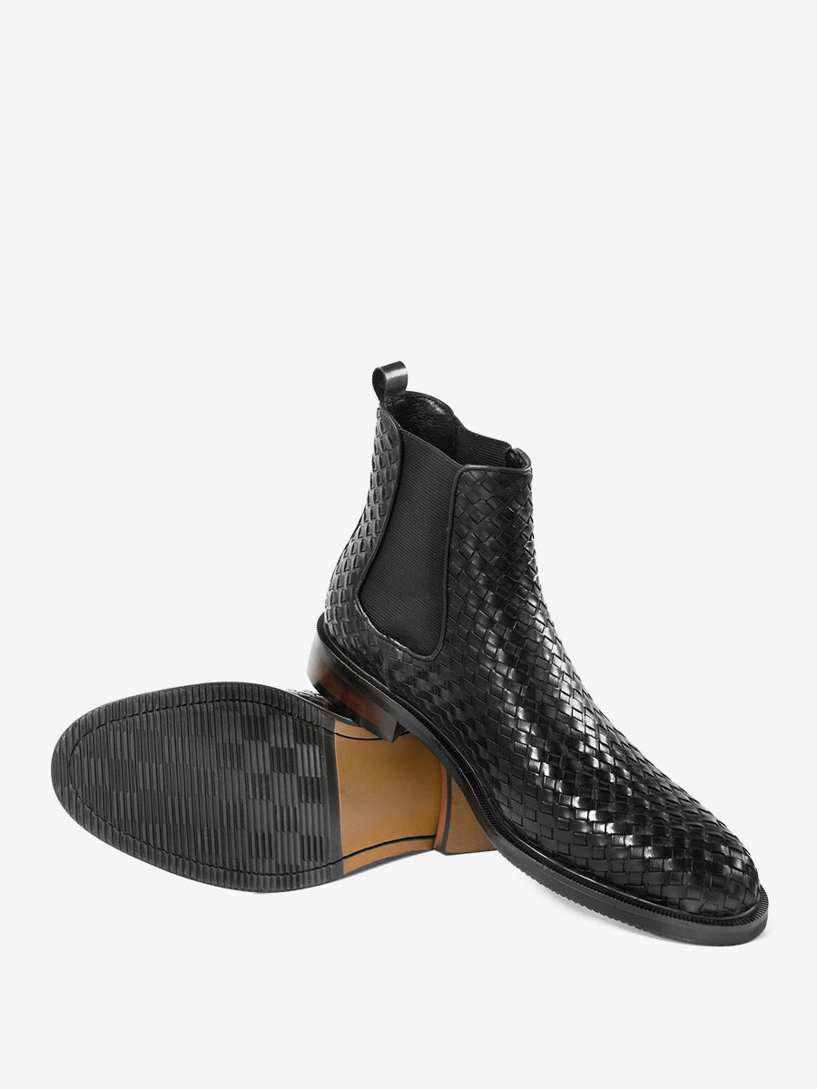 Clairaris - black leather chelsea boots for men