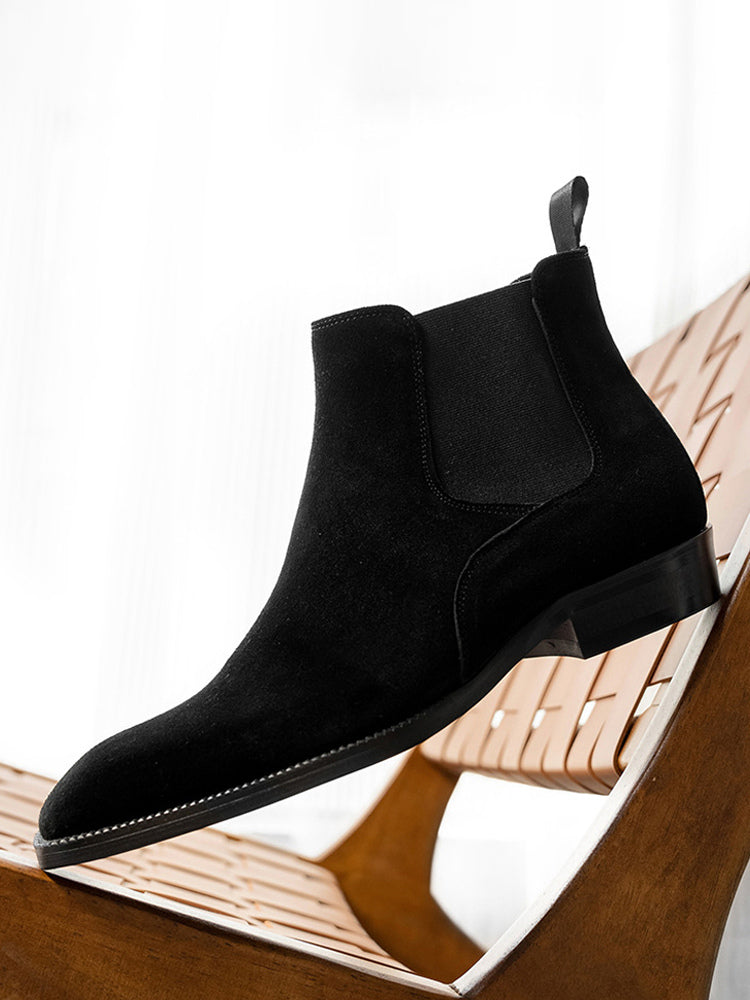 Lumeria - gray leather chelsea boots for men