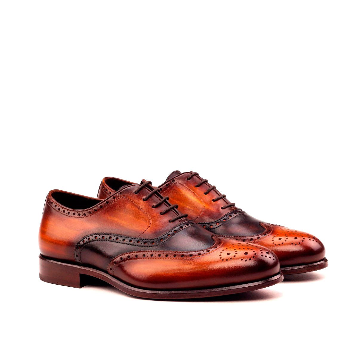 Solossa - Patina leather brogue oxford shoes