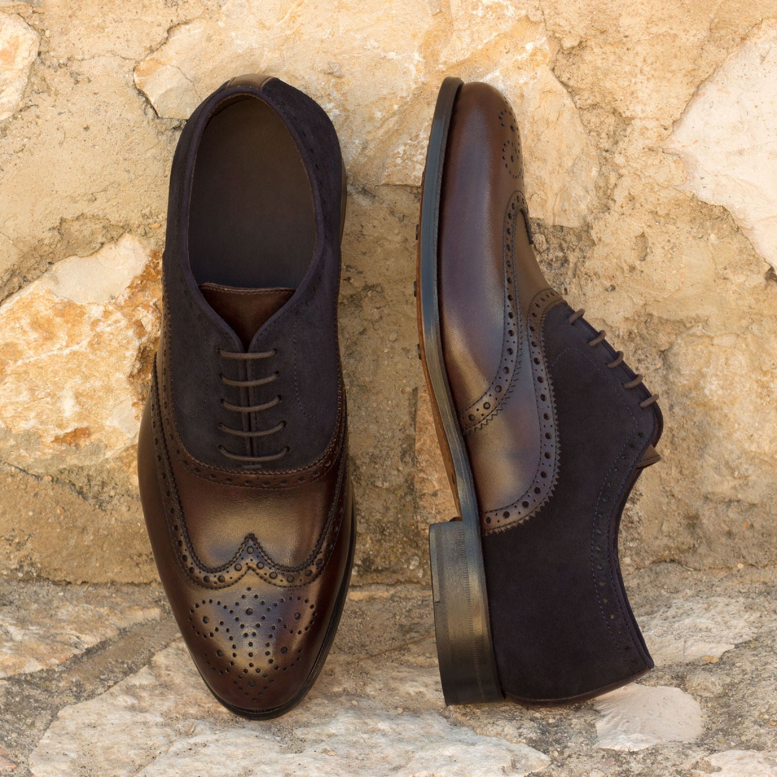 Seretta - suede & Luxe leather brogue oxford shoes