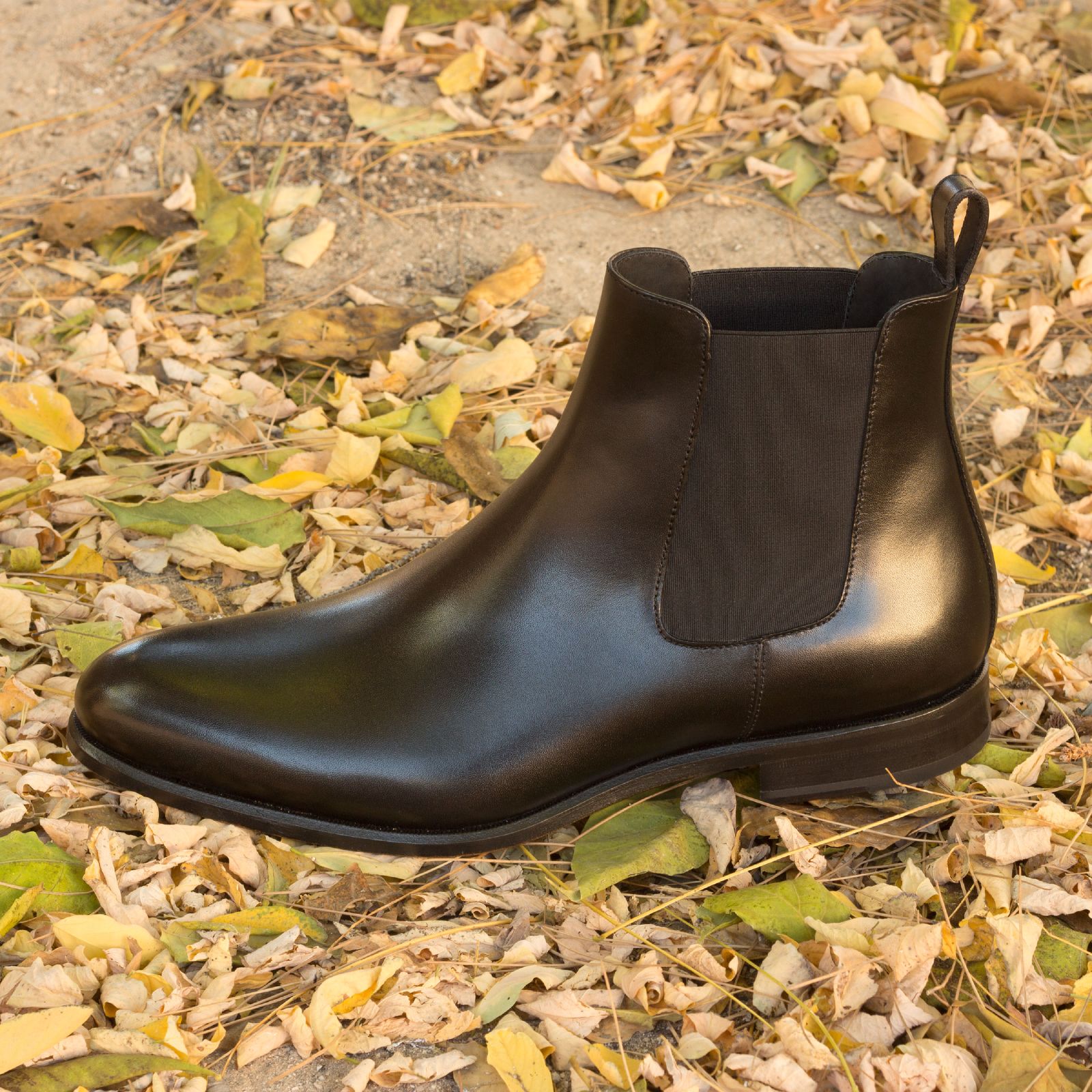 Ruma - Red Bottoms sole leather black Chelsea Boots For Men