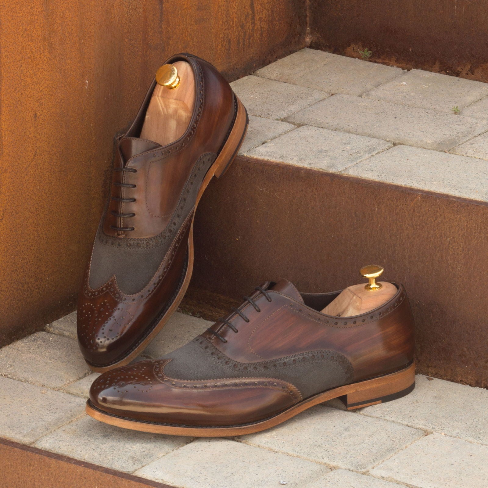 Navano - leather brogue oxford shoes