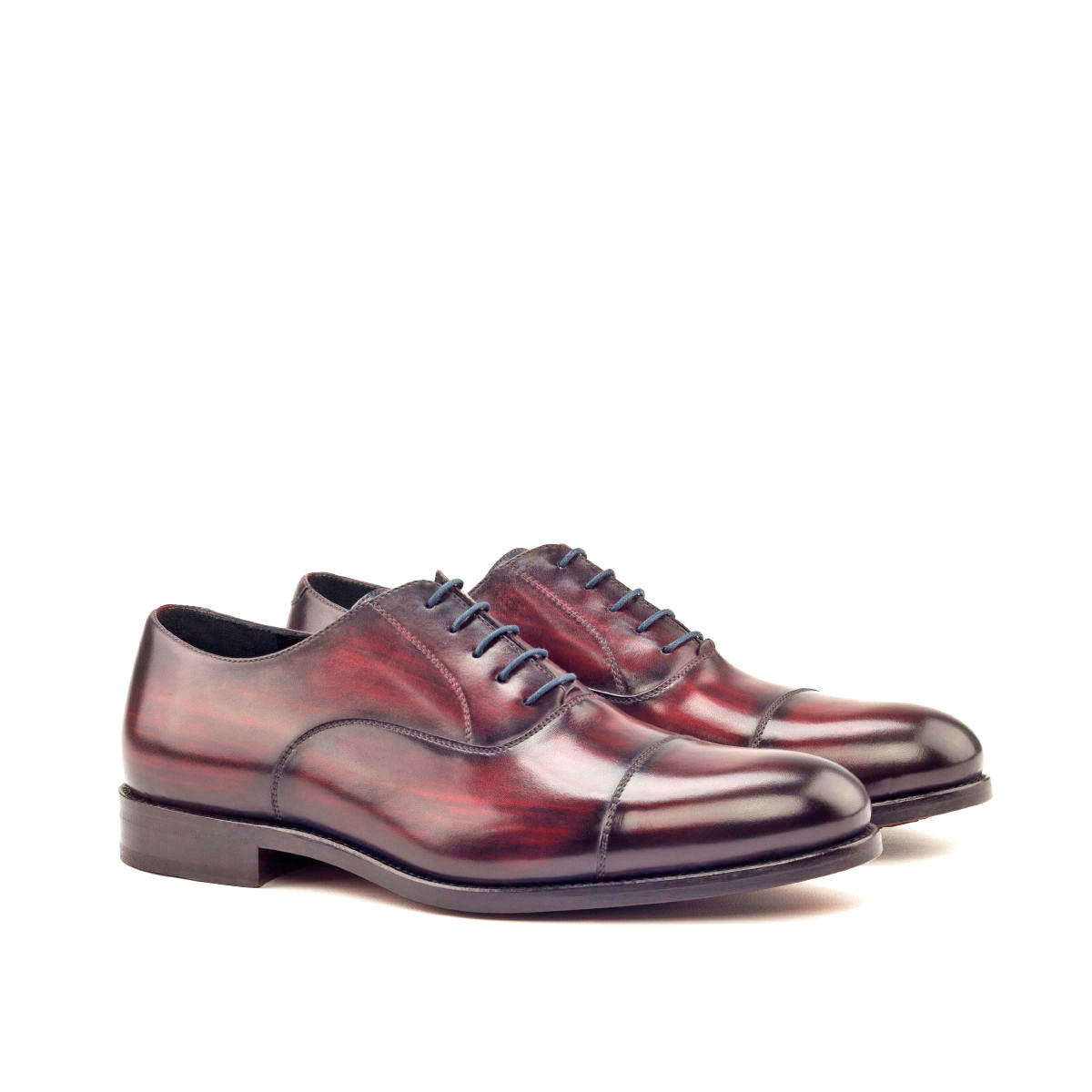 Luvar - Unique Patina Red leather oxford dress shoes for men