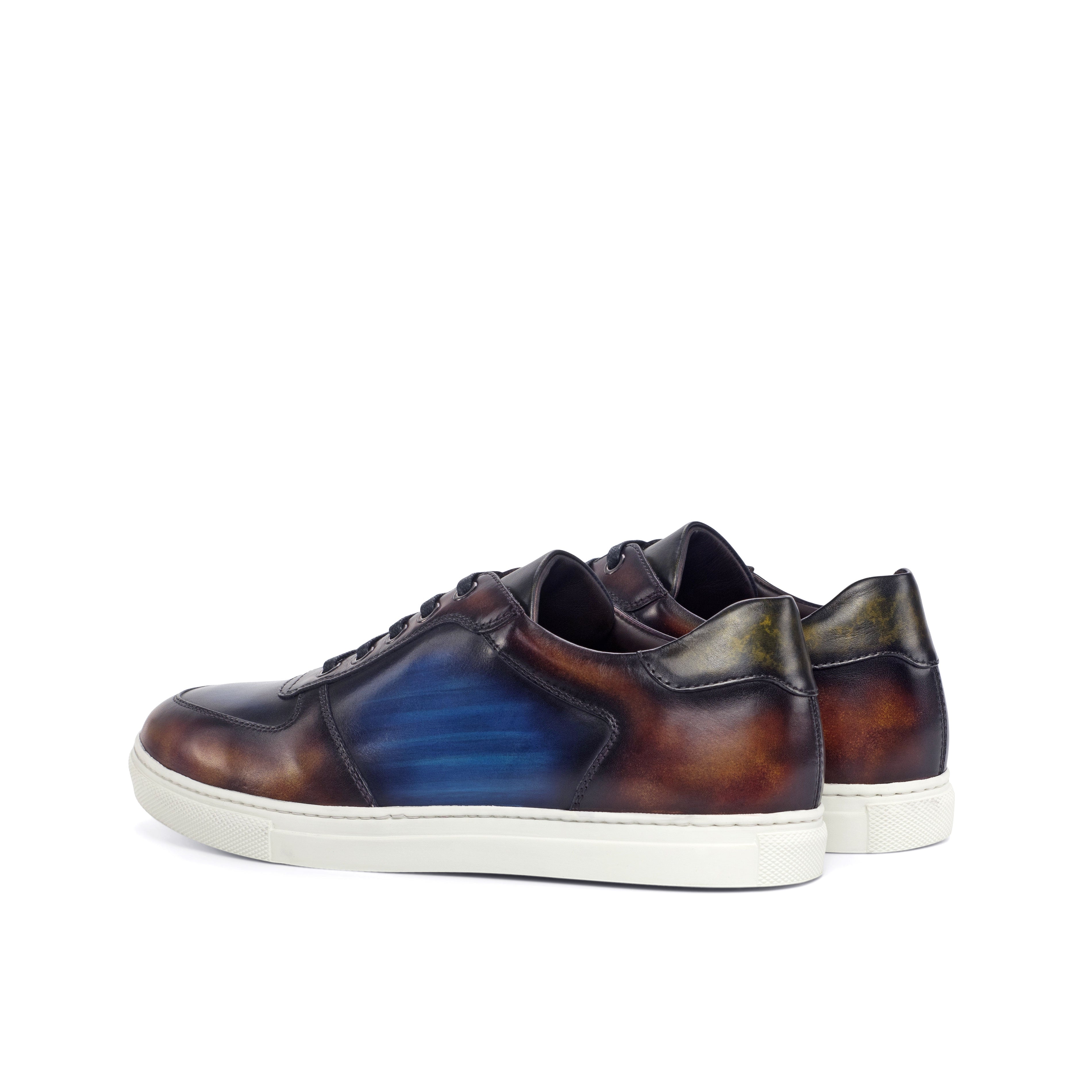 Dimaro - Fire / Denim Men's Hand-Painted Italian Dress Sneakers