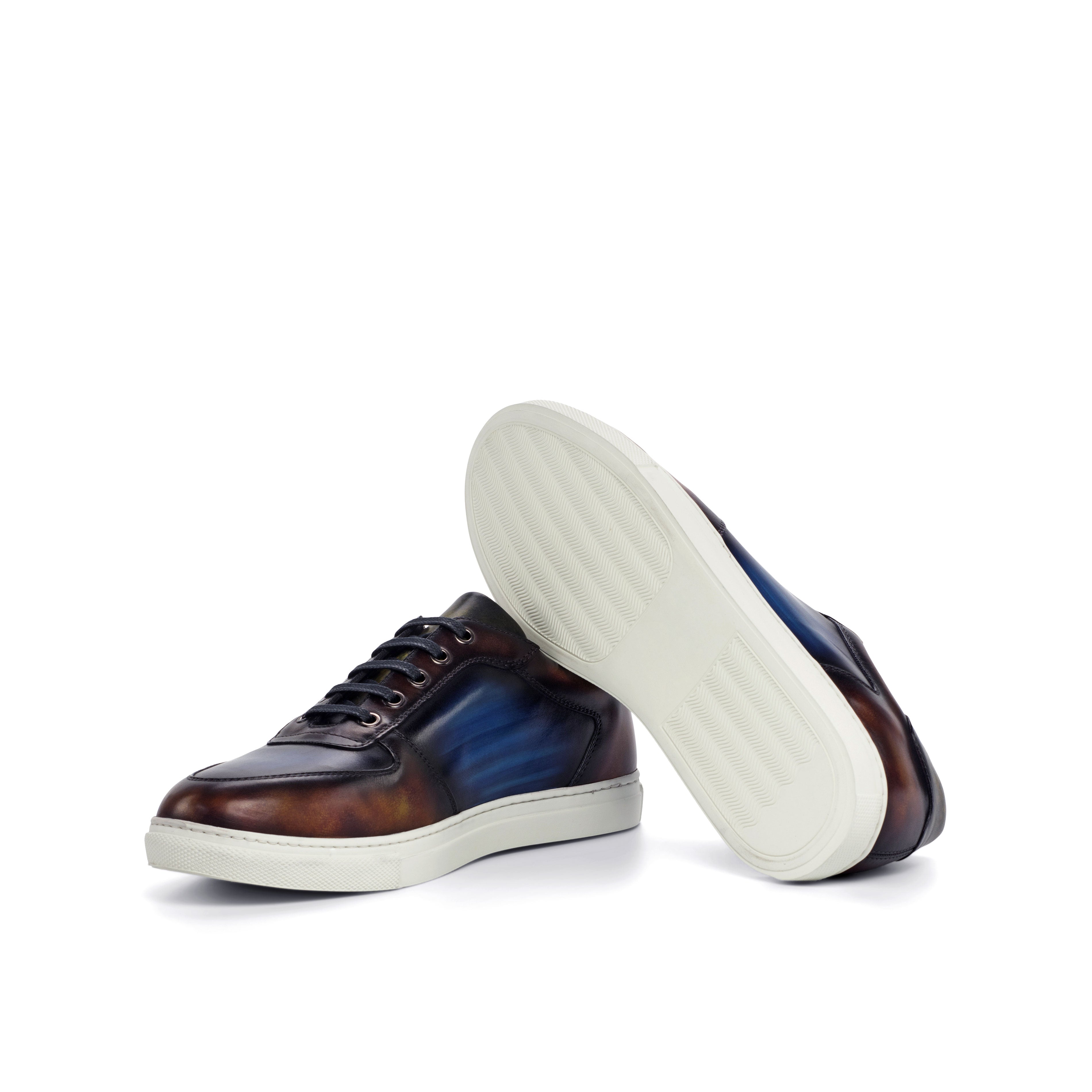 Dimaro -  Fire / Denim Men's Hand-Painted Italian Dress Sneakers