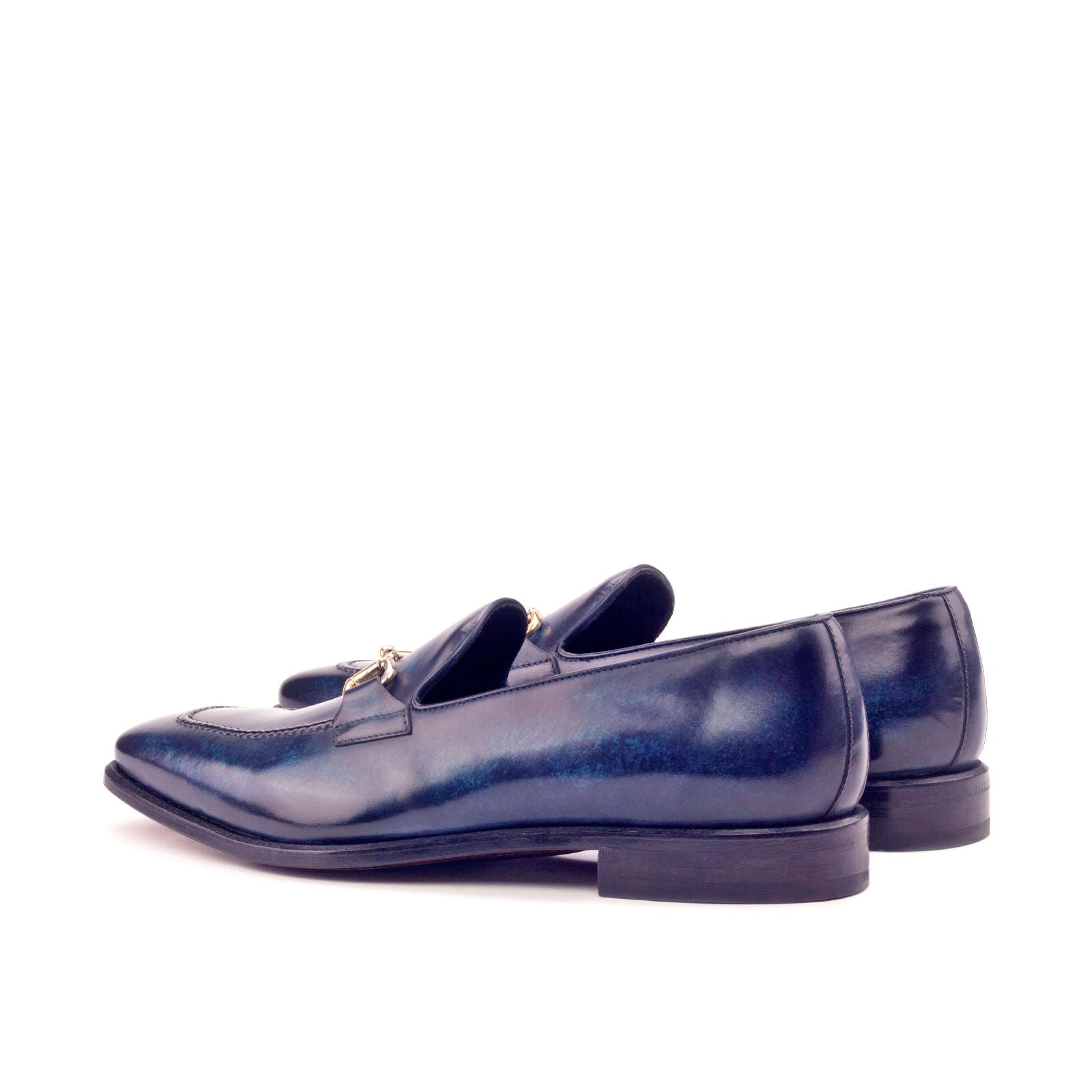 Rufana - Red bottoms classic Loafers in blue patina for men