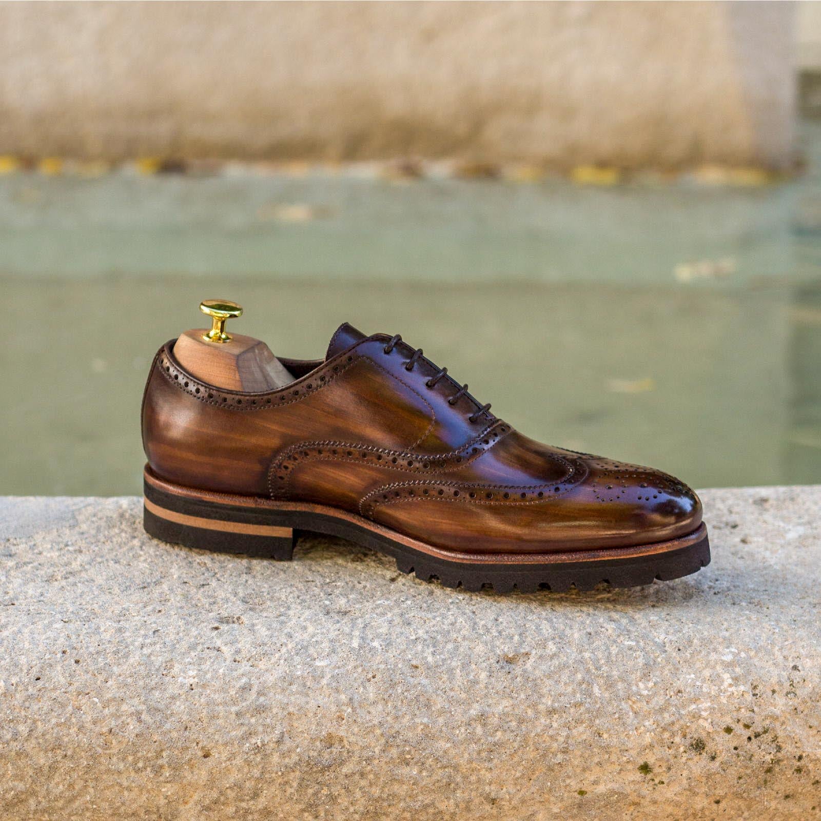 Miroria - Patina leather brogue oxford shoes