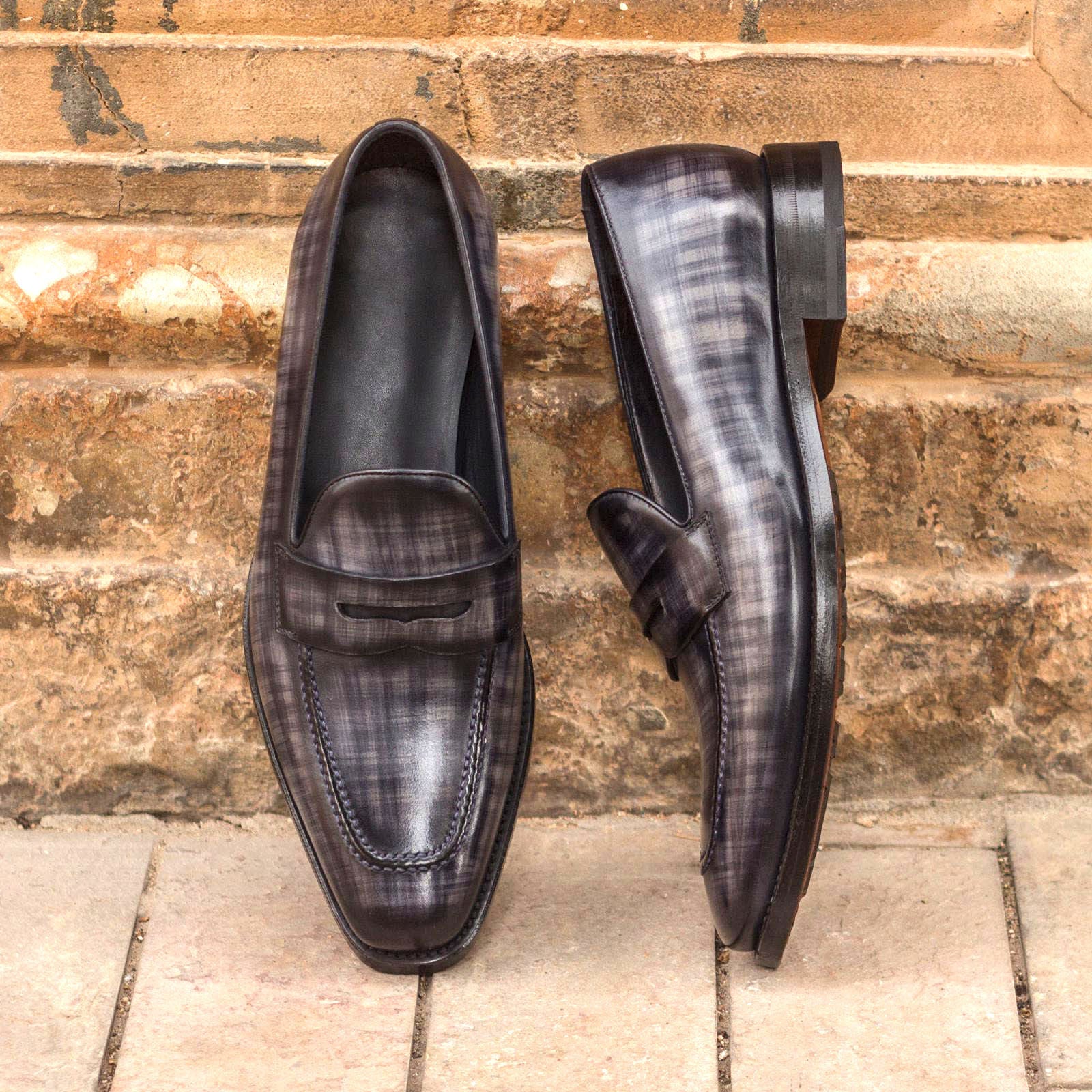 Ramila - Special Patina leather penny loafers for men