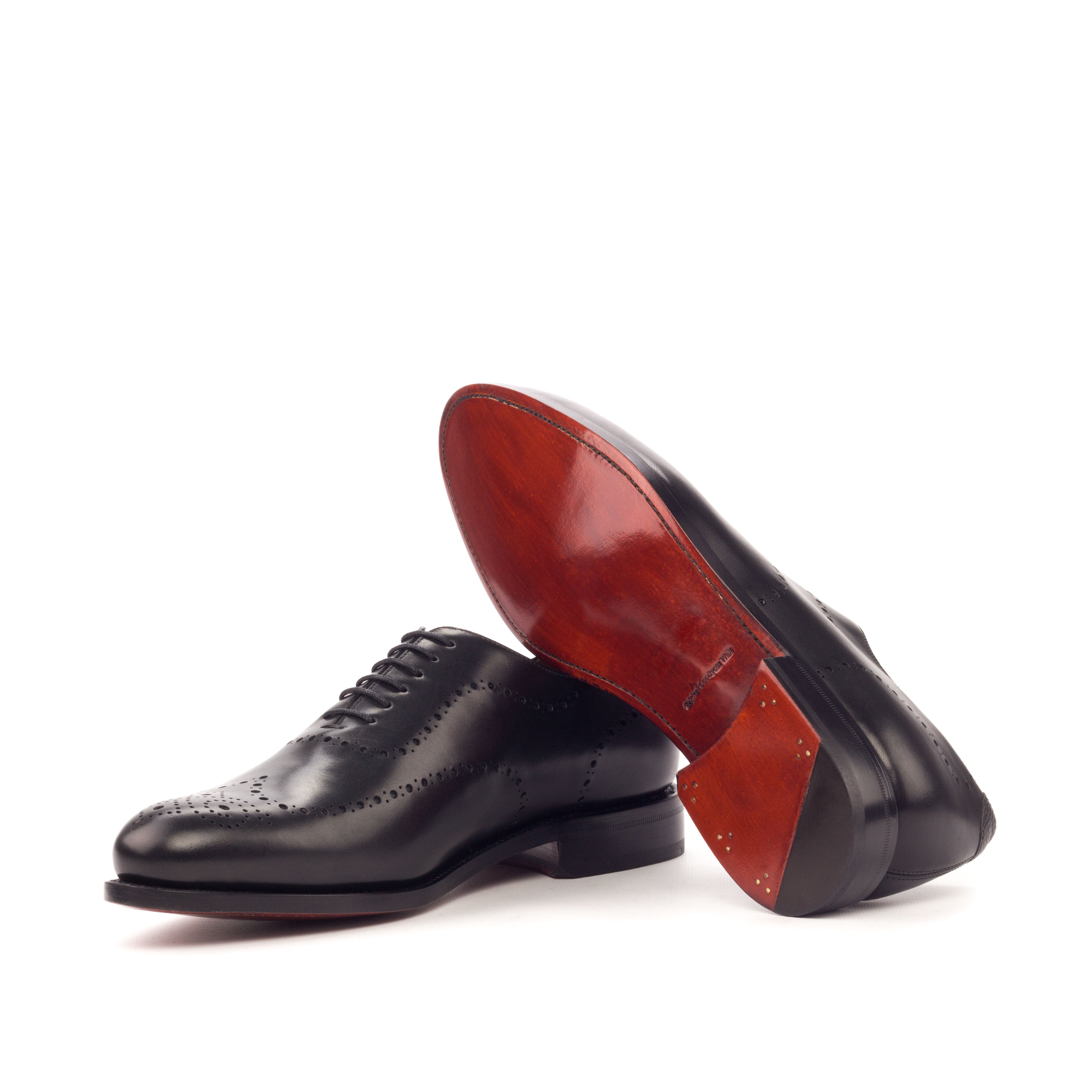 Lemota - Men's brogue wholecut red bottoms oxford dress shoes