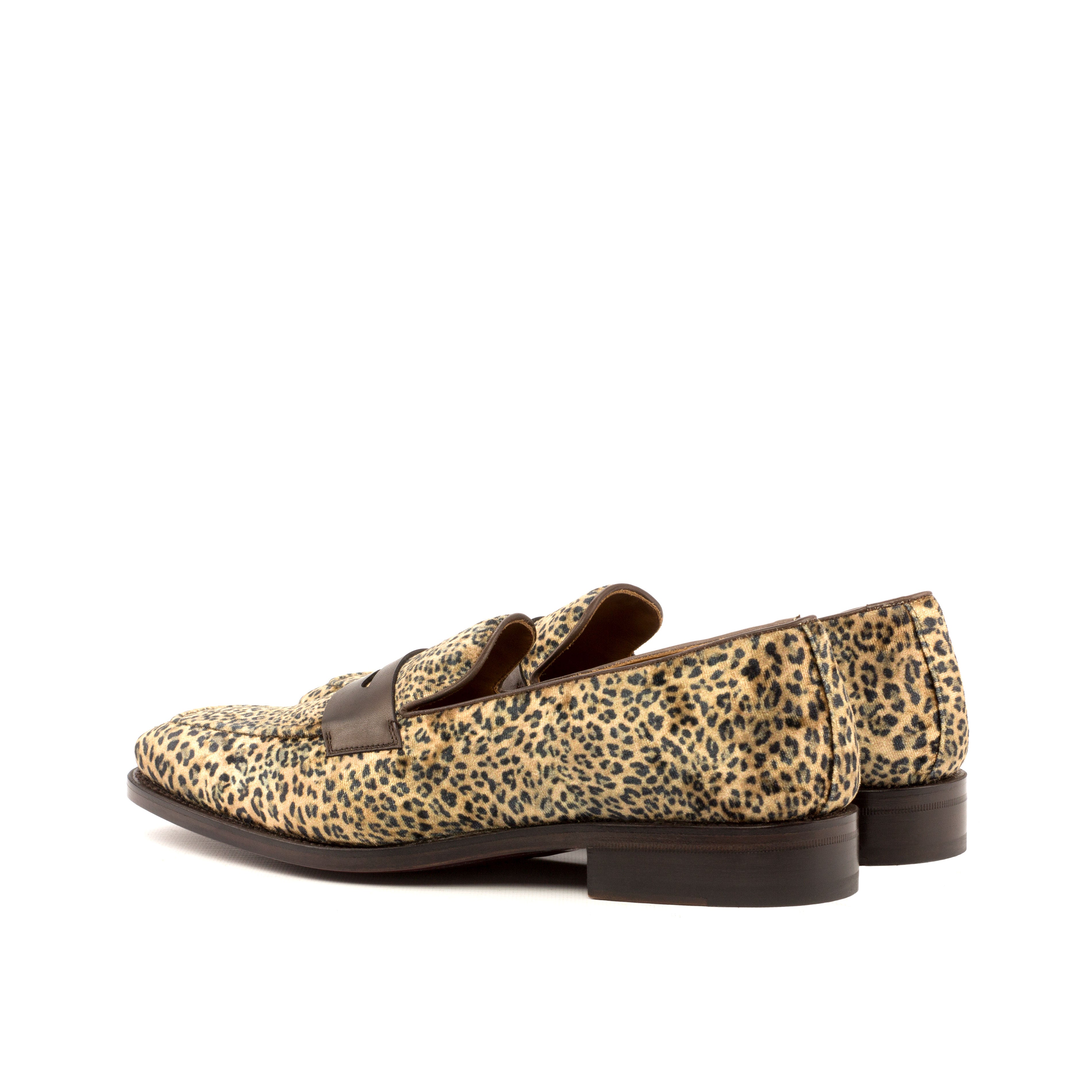 Erna - Men's leopard print loafers with elegant red bottoms soles