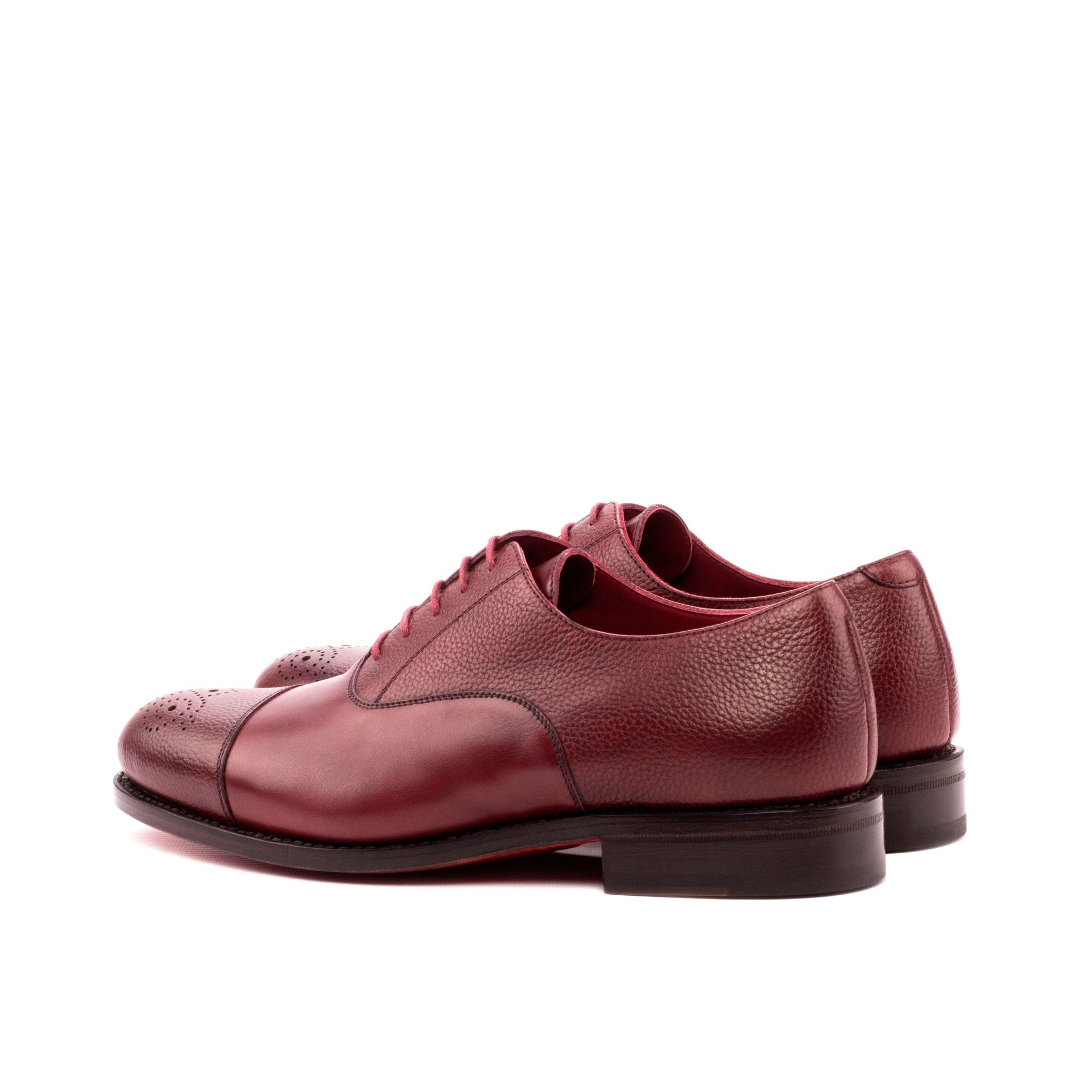 Raggio - Unique Two leather types red bottoms burgundy oxford shoes