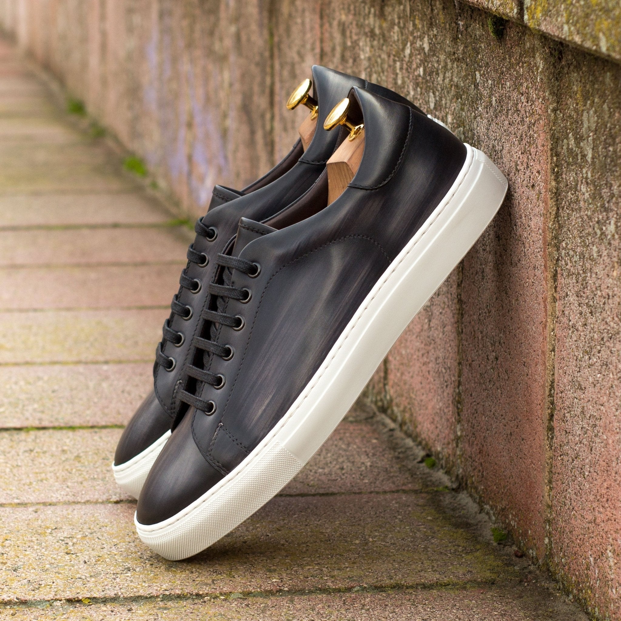 Dimaro - Grey Men's Hand-Painted Italian Dress Sneakers