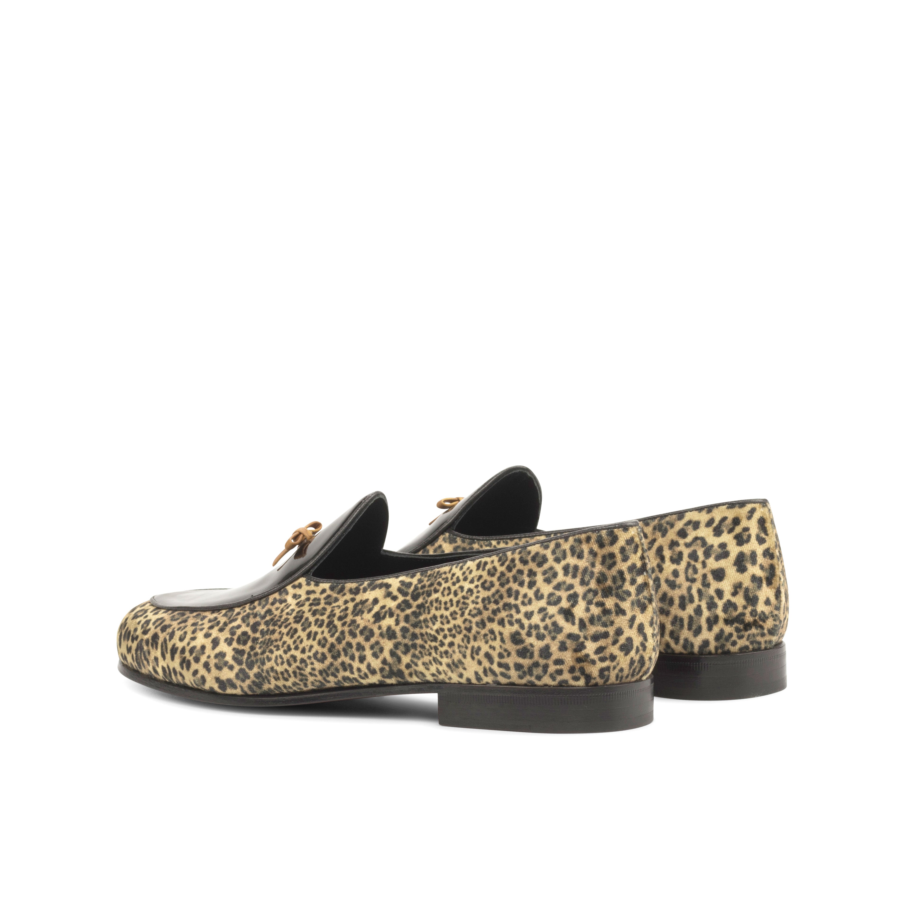 Erna2 - Men's leopard print Belgian loafers. Patent leather red bottoms soles