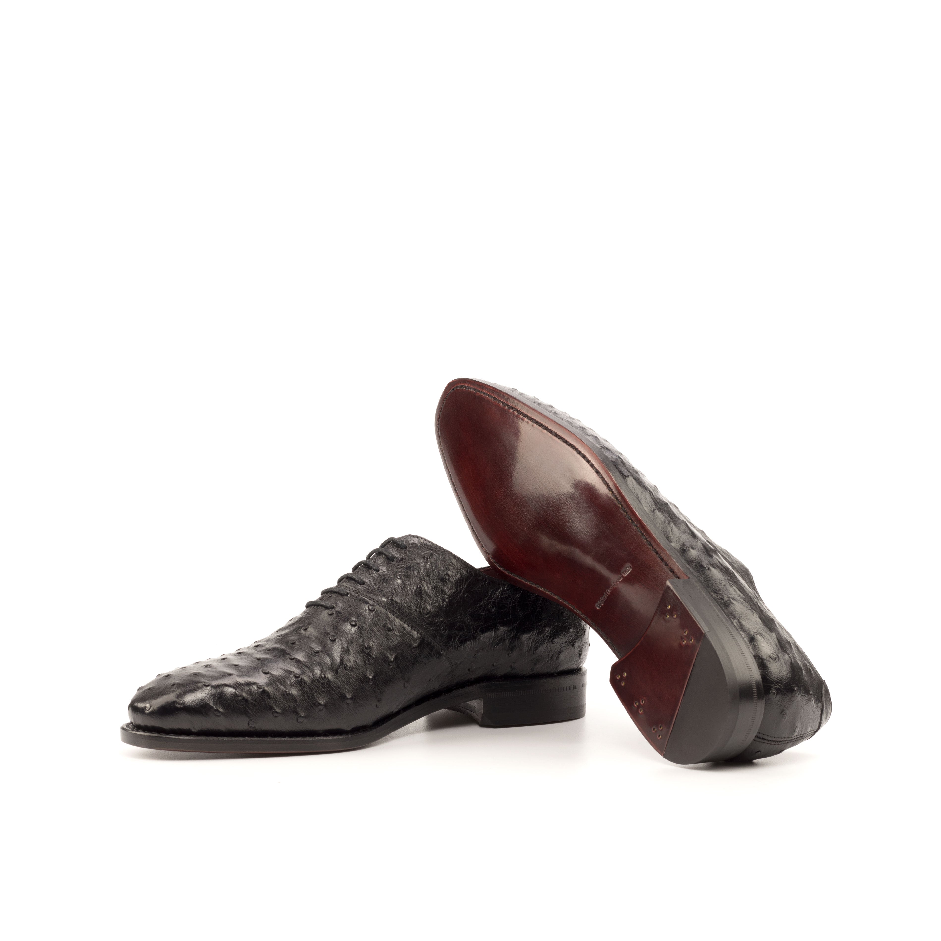 Sotini - Exotic Ostrich skin leather oxford Wholecut shoes