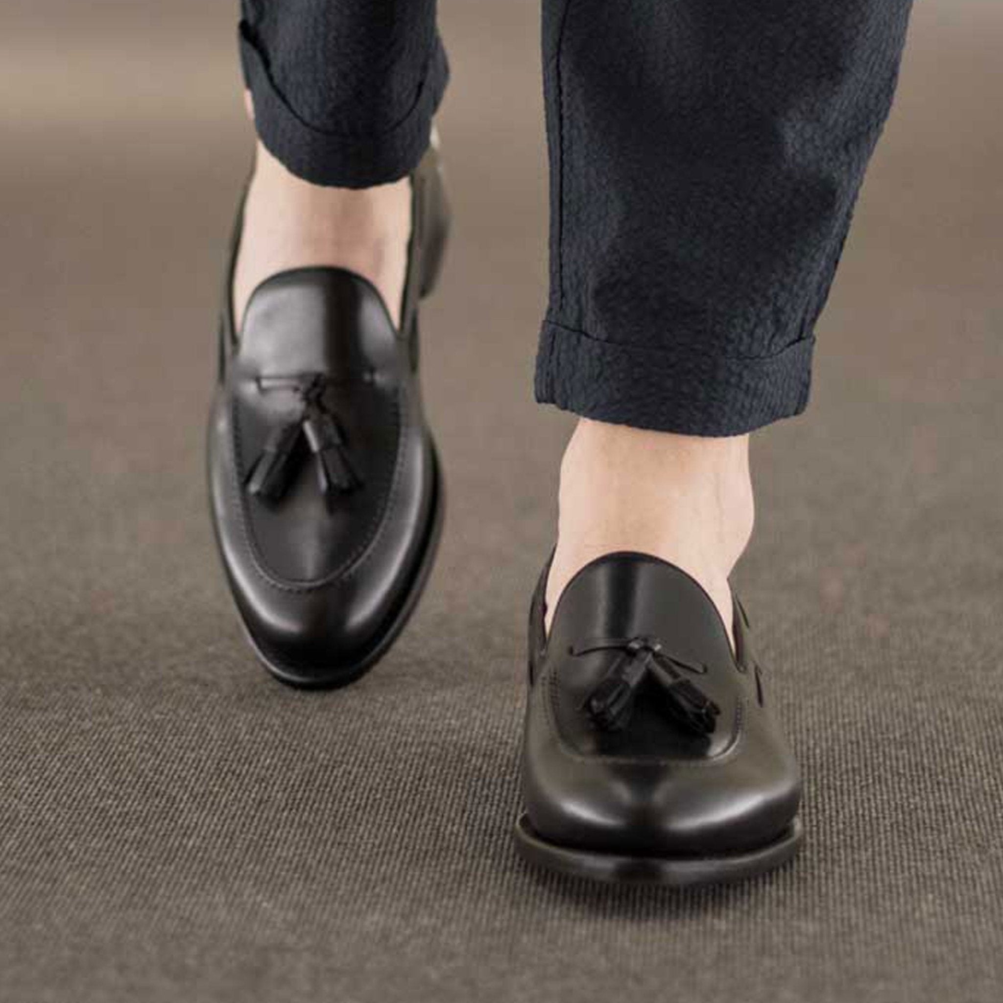 Lerma – Men's Classic Black Tassel Loafers shoes