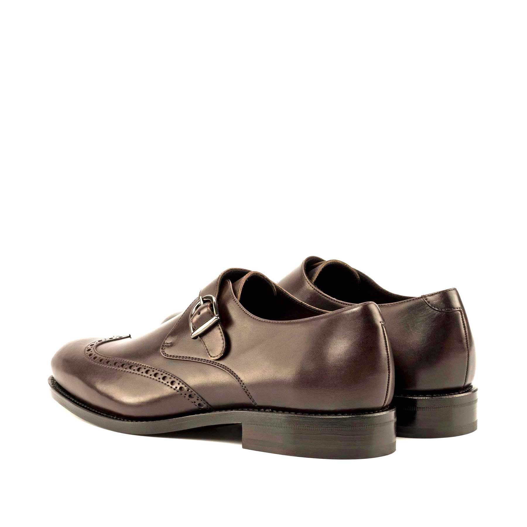 Laspa3 - Classic brown single monk strap office dress shoes for men