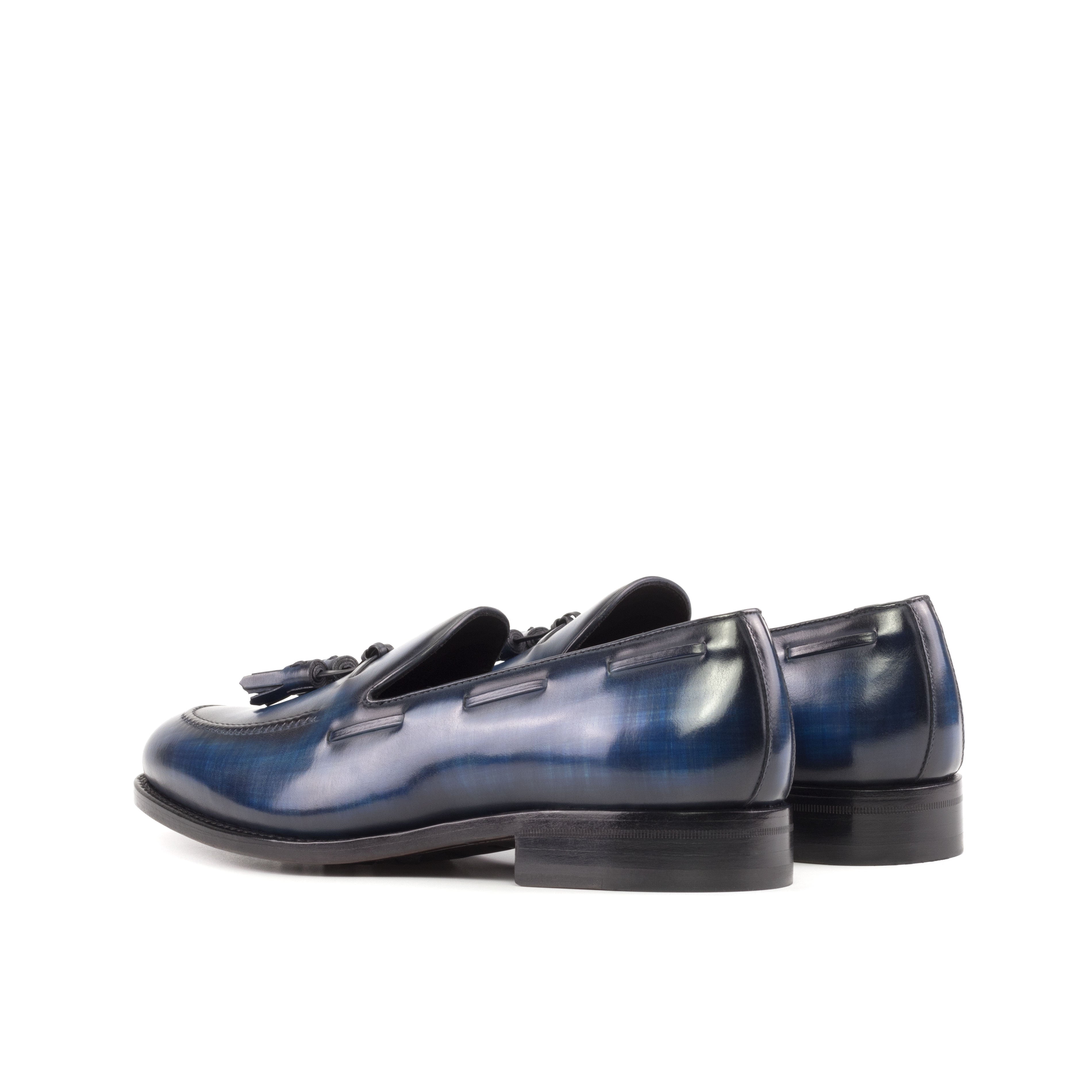 Lupo 2 - Elegant Patina denim Navy loafers for men