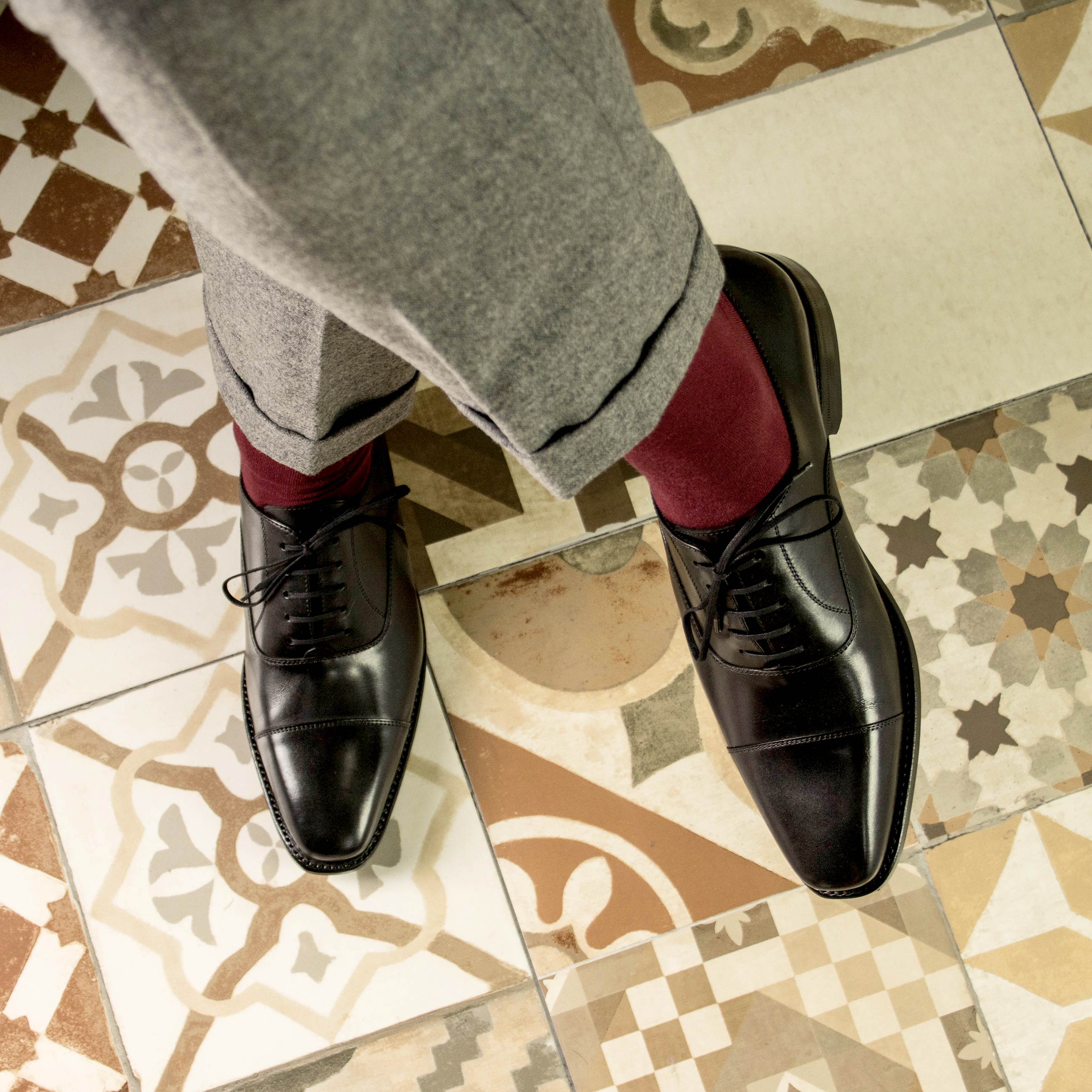 Rozo2 - classic red bottoms sole leather oxford dress shoes