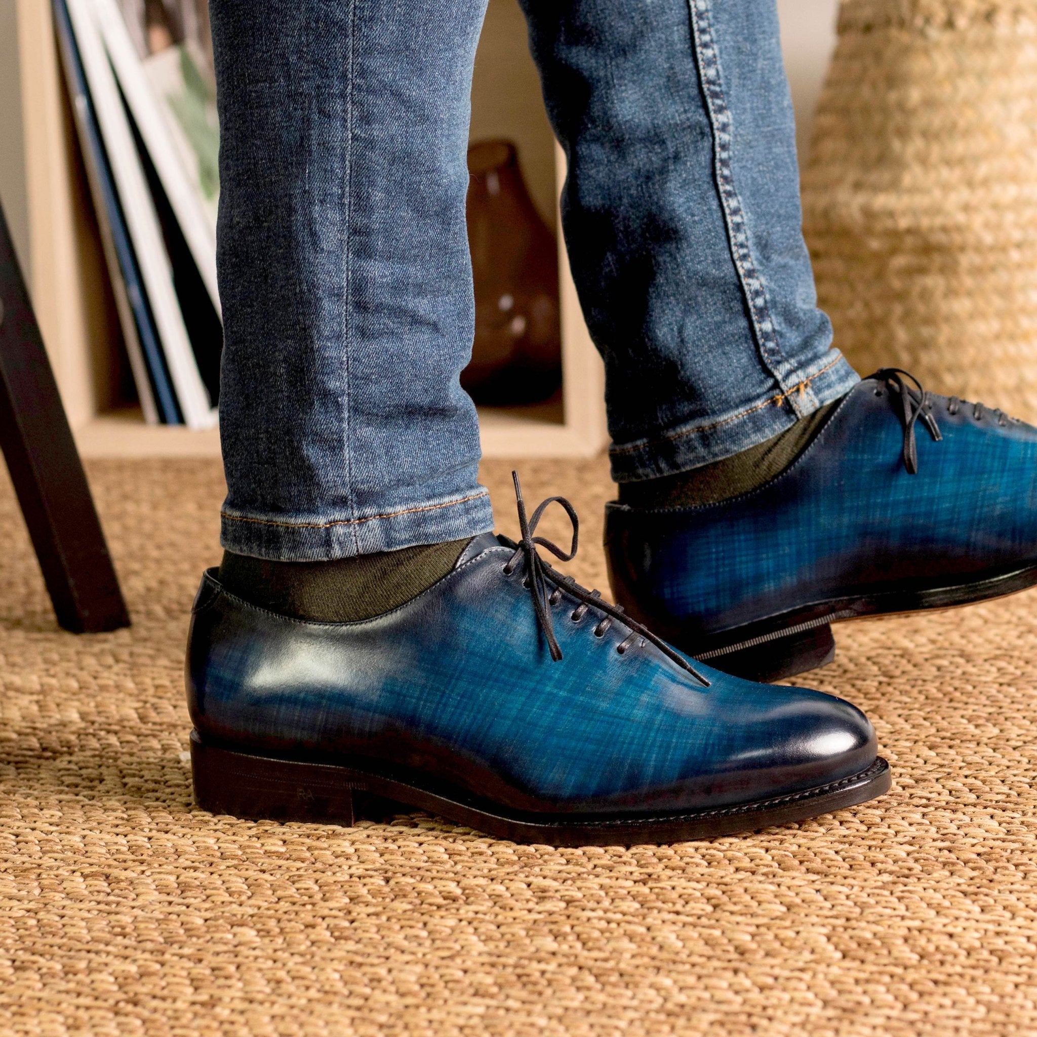 PDR1 - Patina Denim Special red bottoms oxford dress shoes