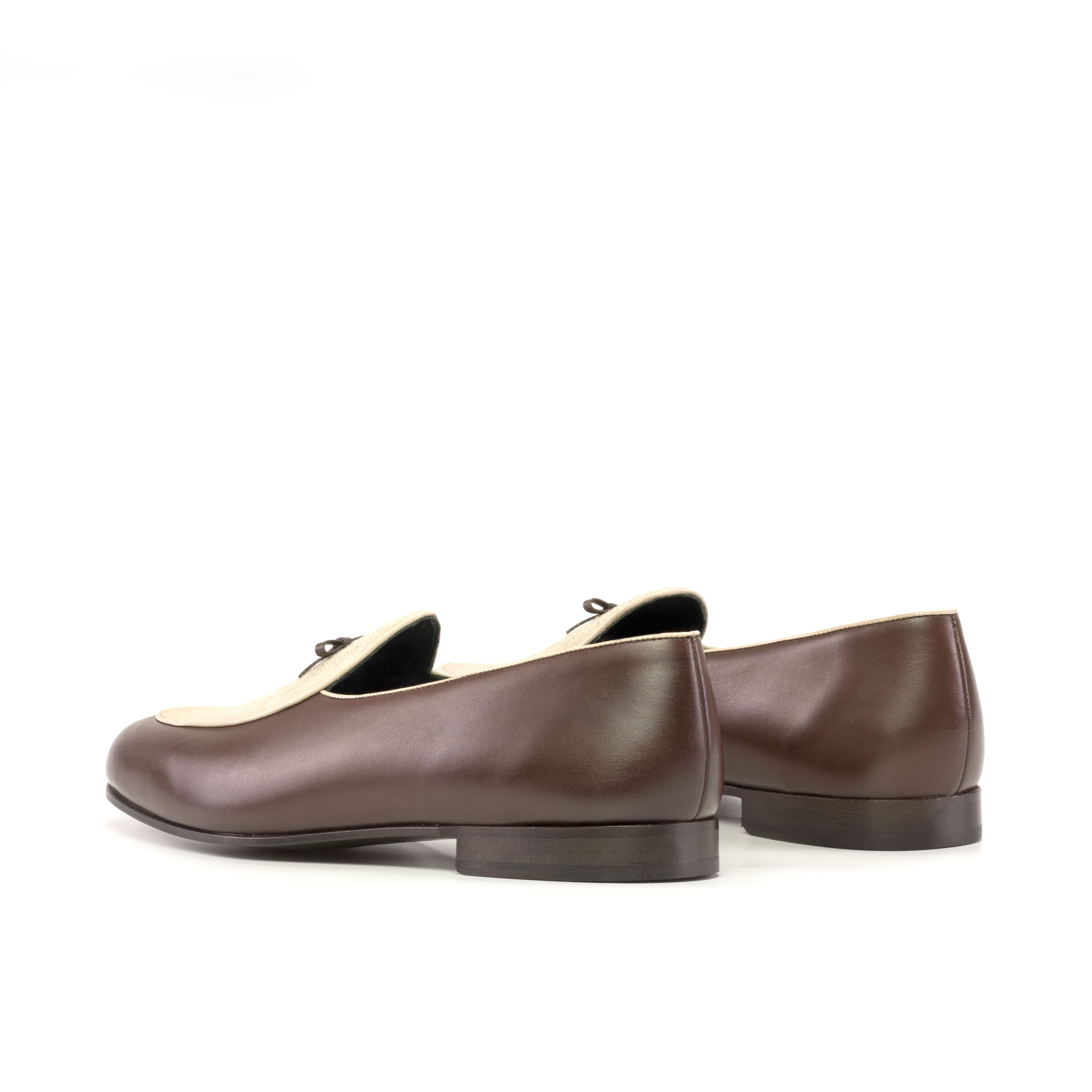 Verala - Classic two-tone Belgian loafers for men with linen upper