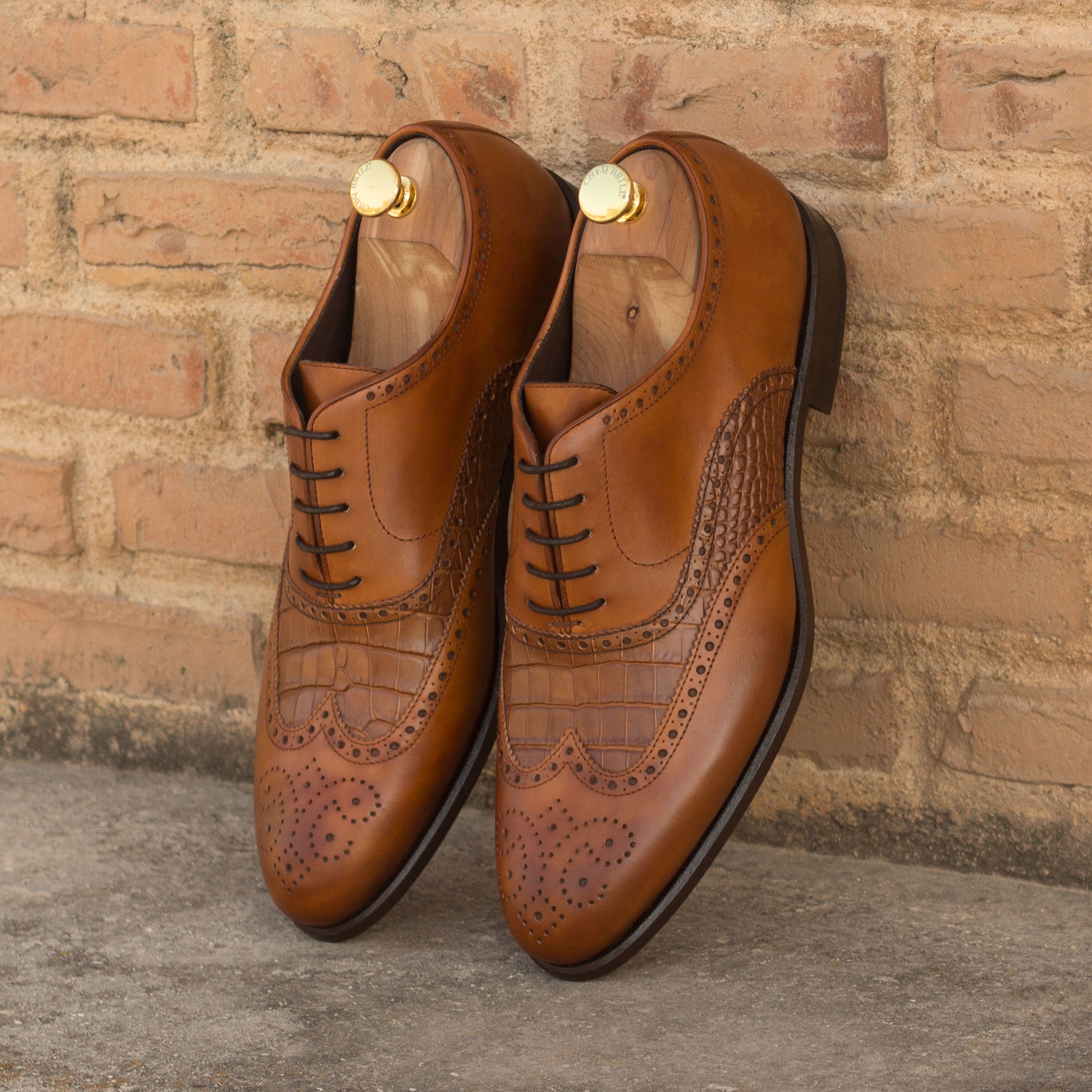 Regino - Unique Design elegant Brown oxford dress shoes