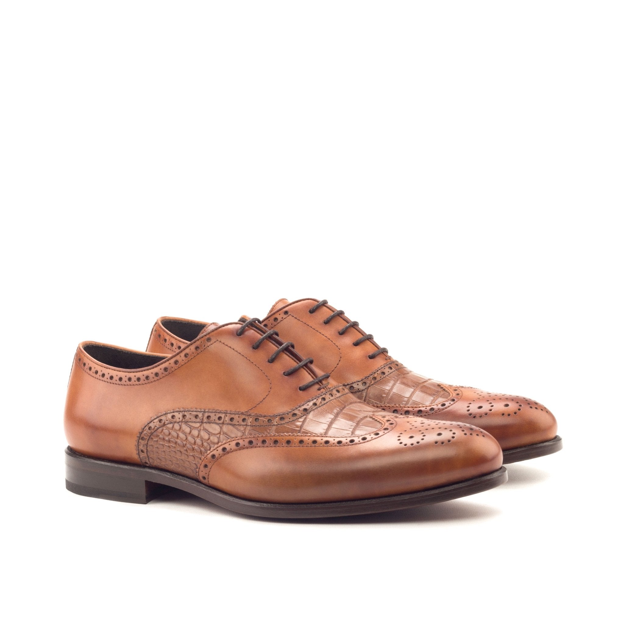 Regino - Unique Design elegant Brown oxford office dress shoes