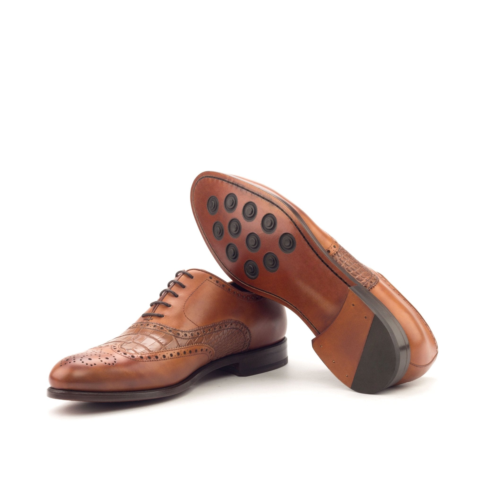 Regino - Unique Design elegant Brown oxford office dress shoes