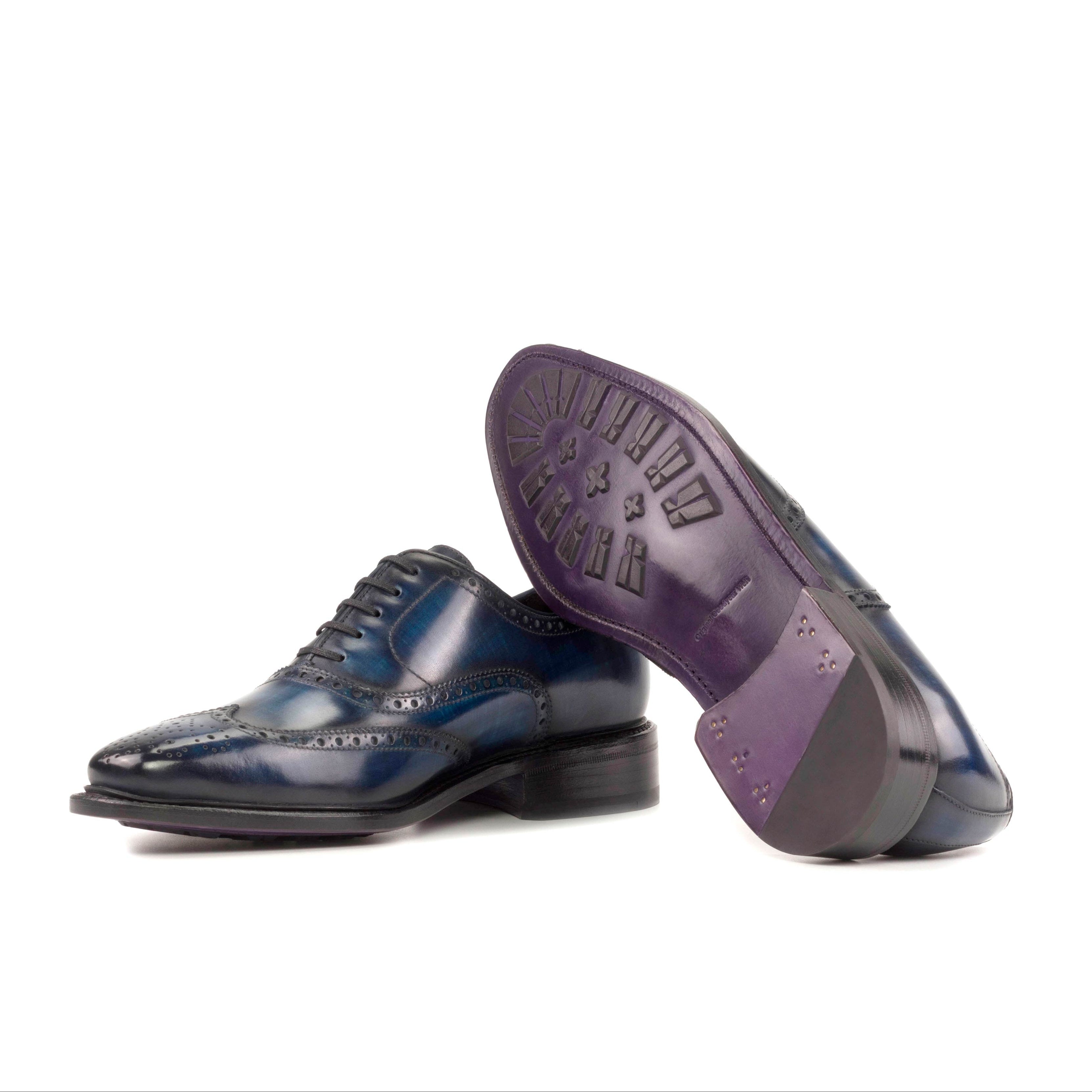 full brogue navy oxford dress shoes