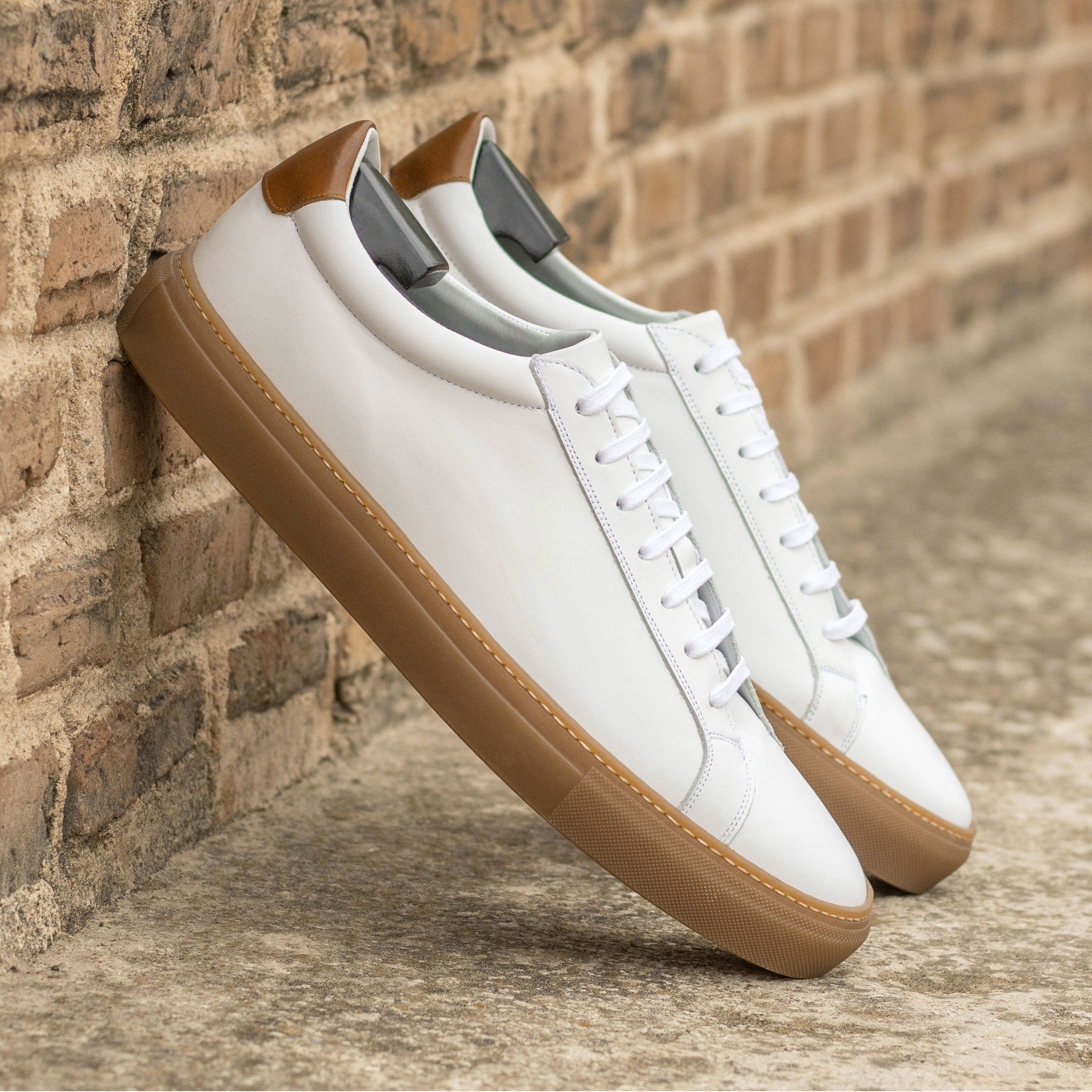 Volare - White Men's Italian Leather Dress Sneakers