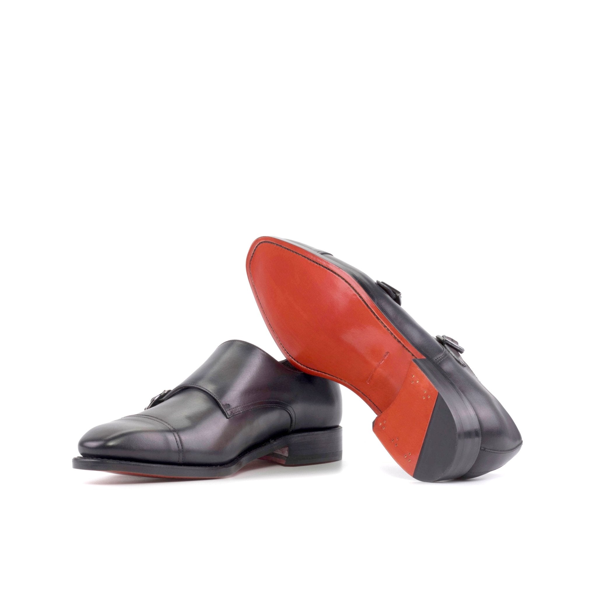 Lerza - red bottoms double monk strap loafer shoes for men