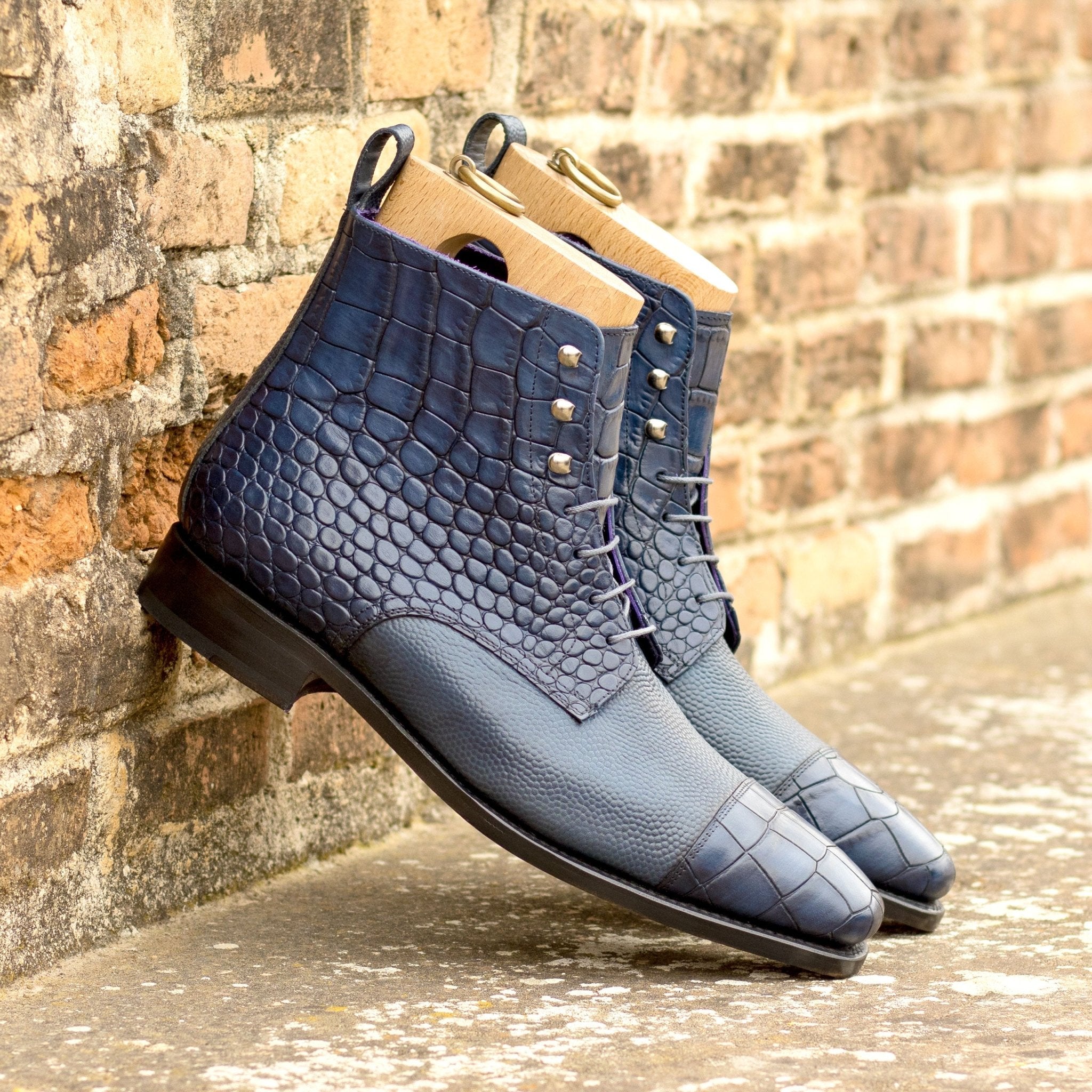 Monti - Crocodile print embossed boots for men