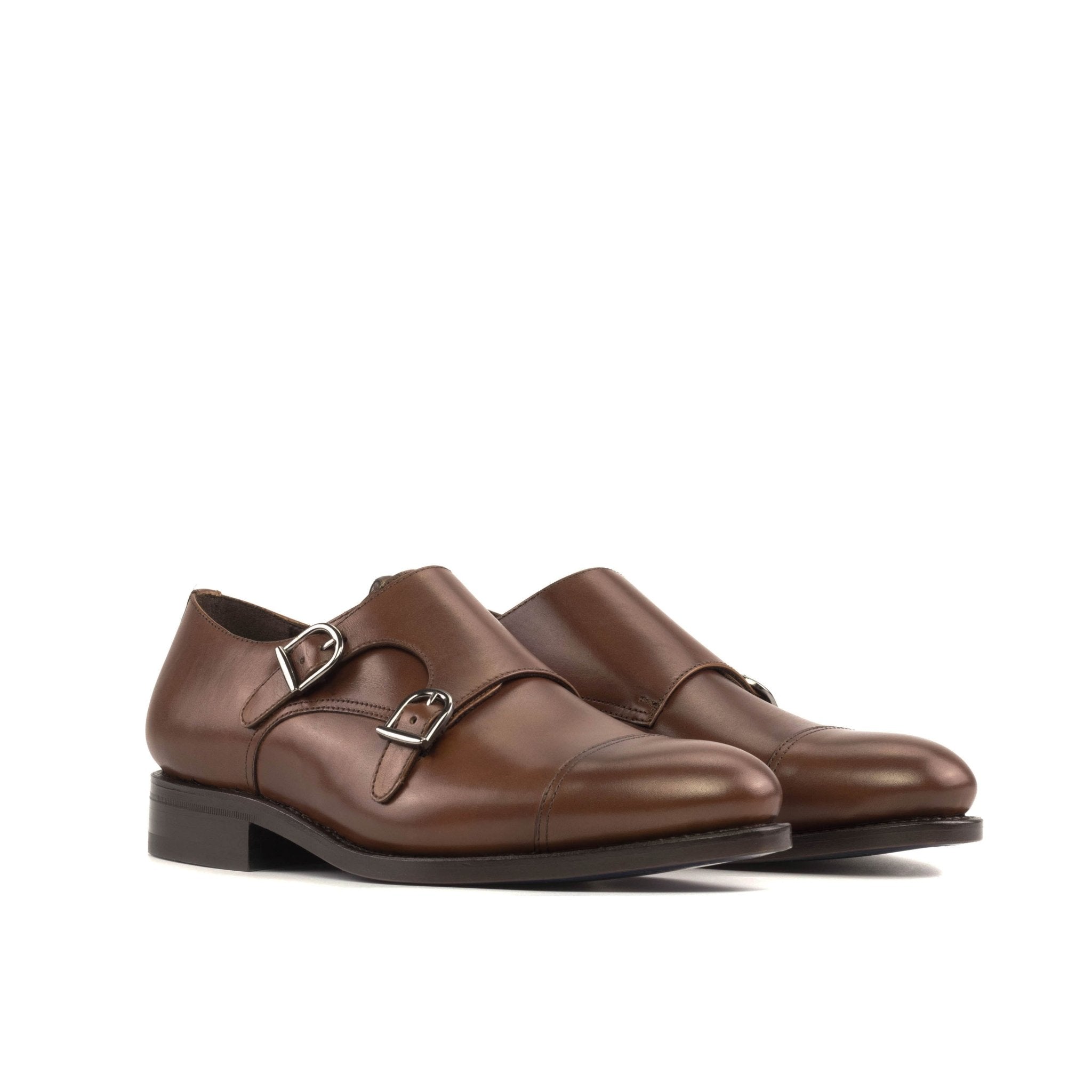Laspa - Classic double monk strap dress shoes for men