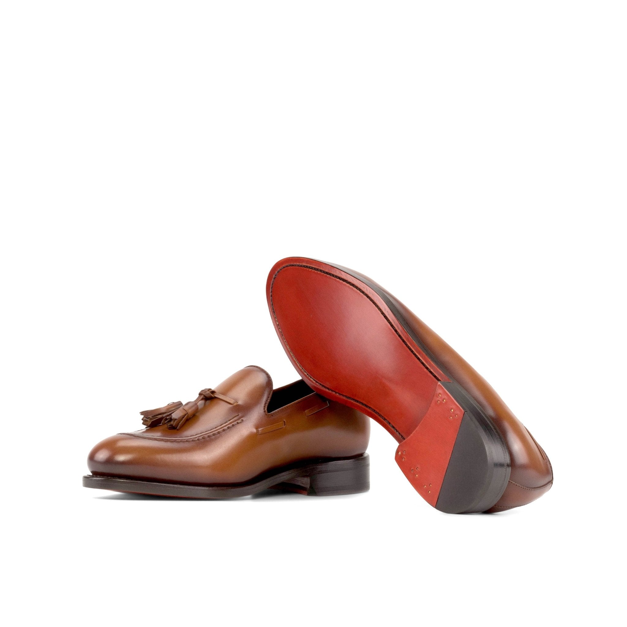 cipo -Luxury red bottoms brown tassel loafers for men