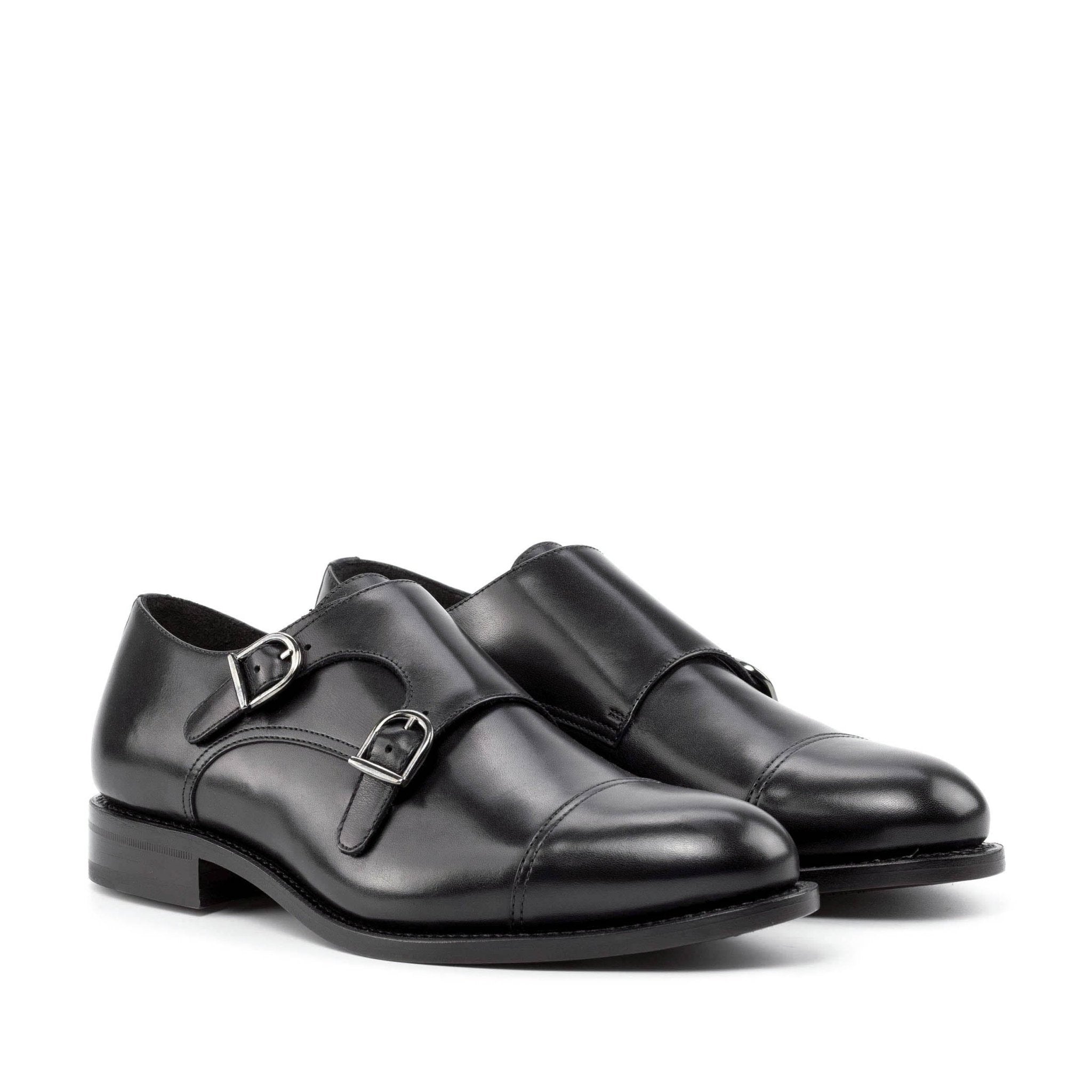 Laspa - Classic double monk strap dress shoes for men
