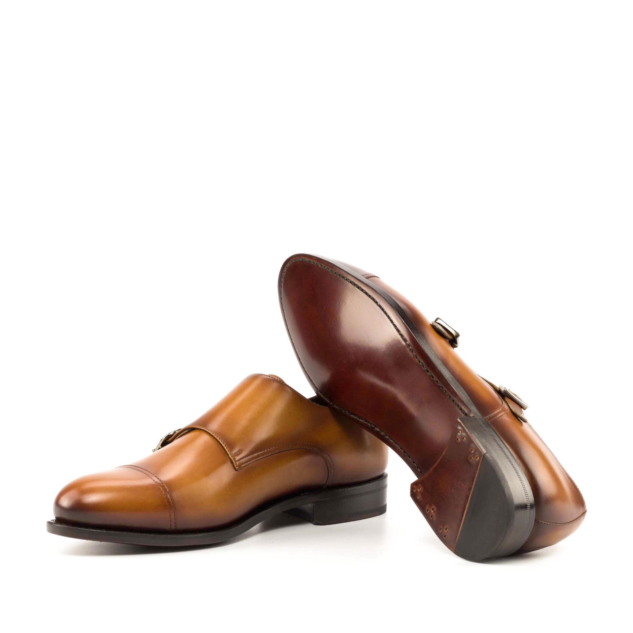 Laspa - Classic double monk strap dress shoes for men