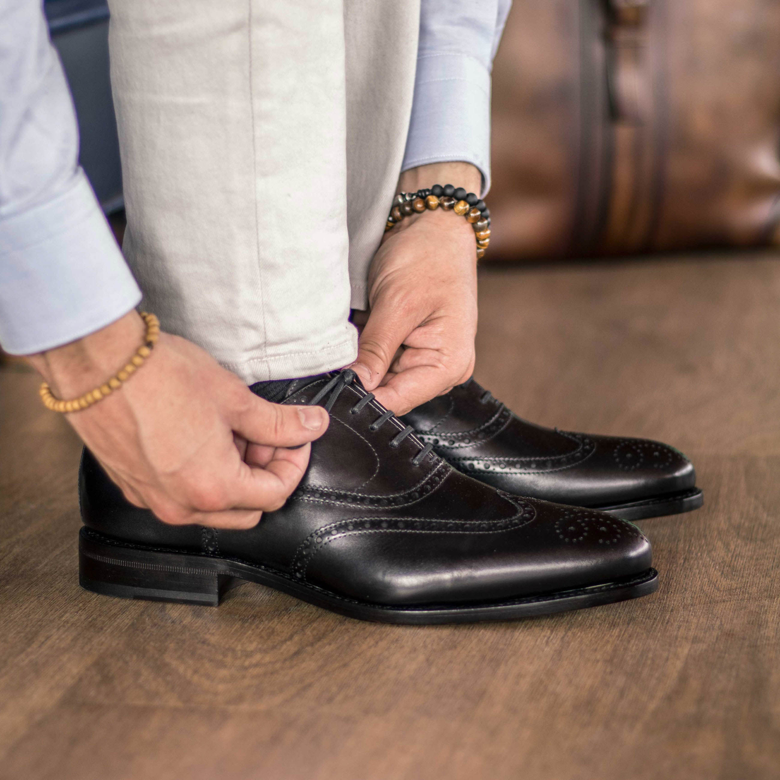 Tempo - Full brogue classic oxford dress shoes for men