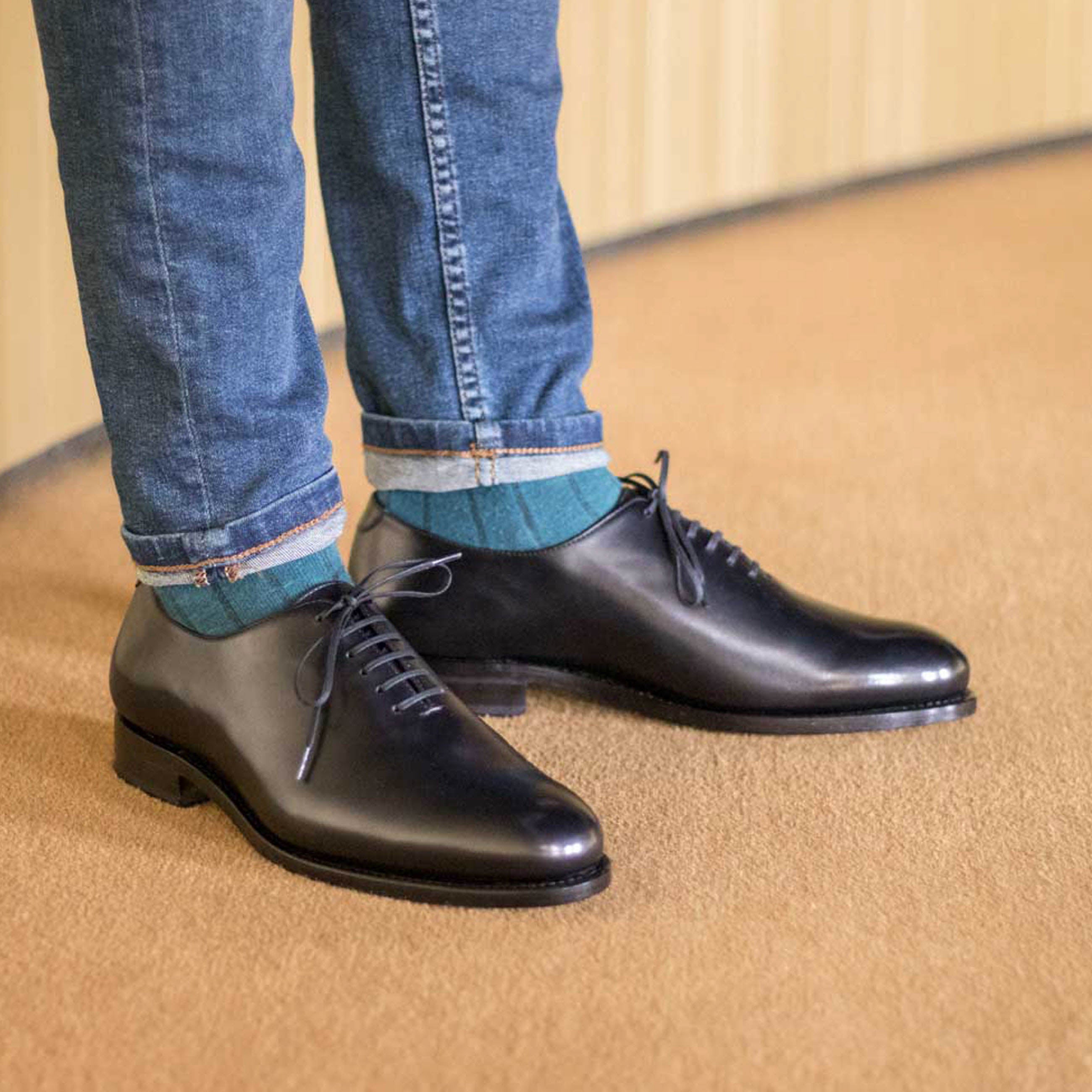 Conya - Classic whole cut leather oxford office dress shoes for men