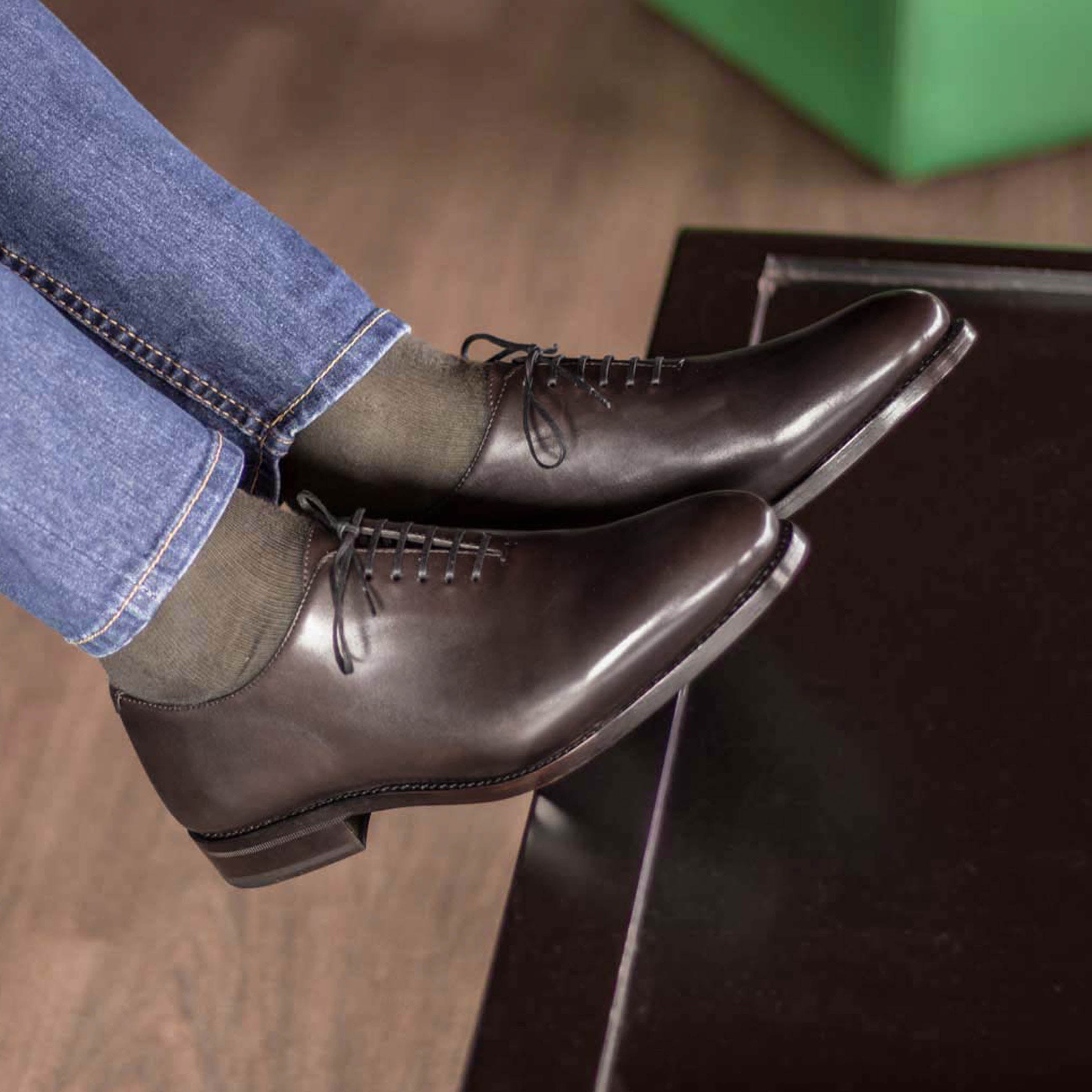 Conya - Classic whole cut leather oxford office dress shoes for men