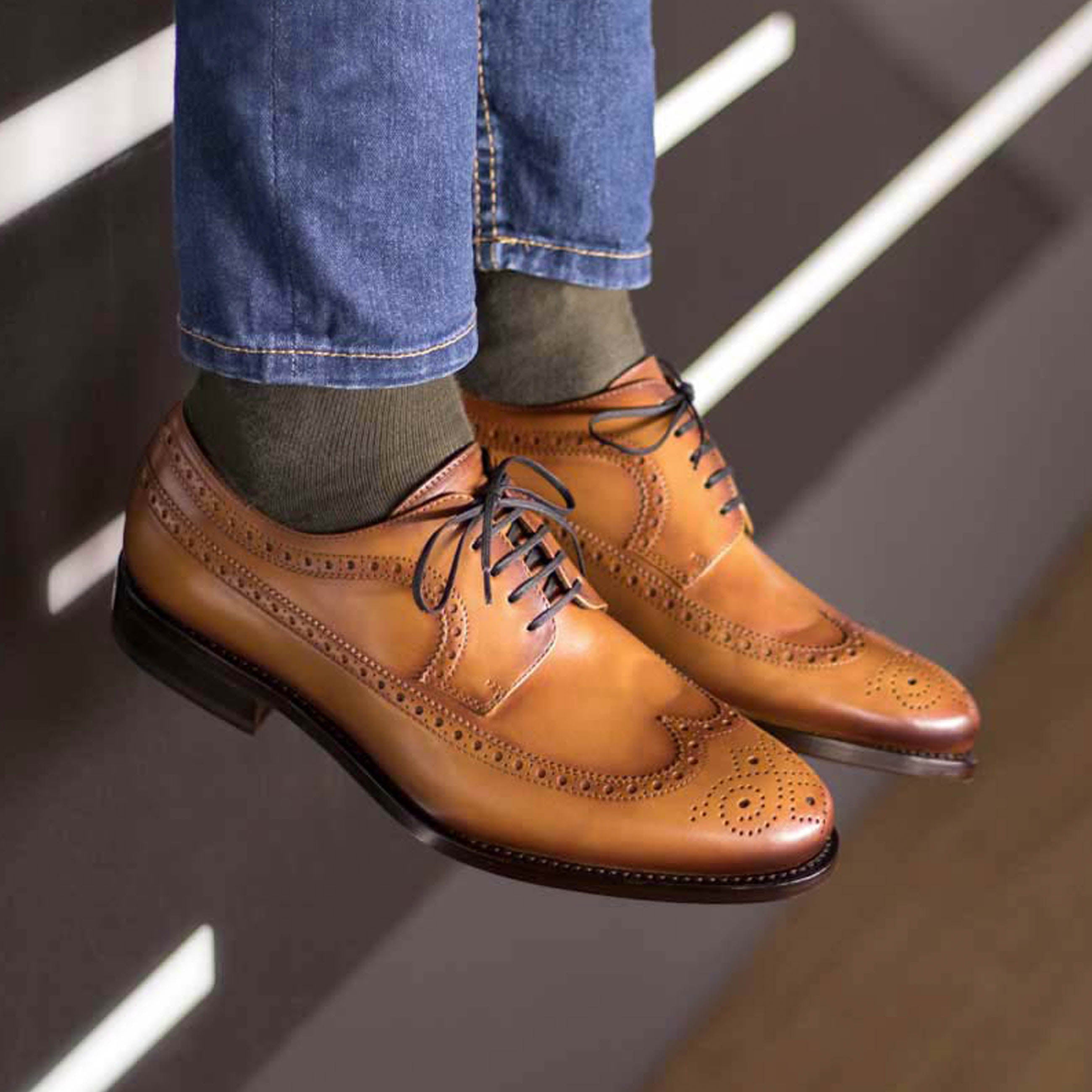 lavera 2 - Classic longwing blucher derby office dress shoes for men
