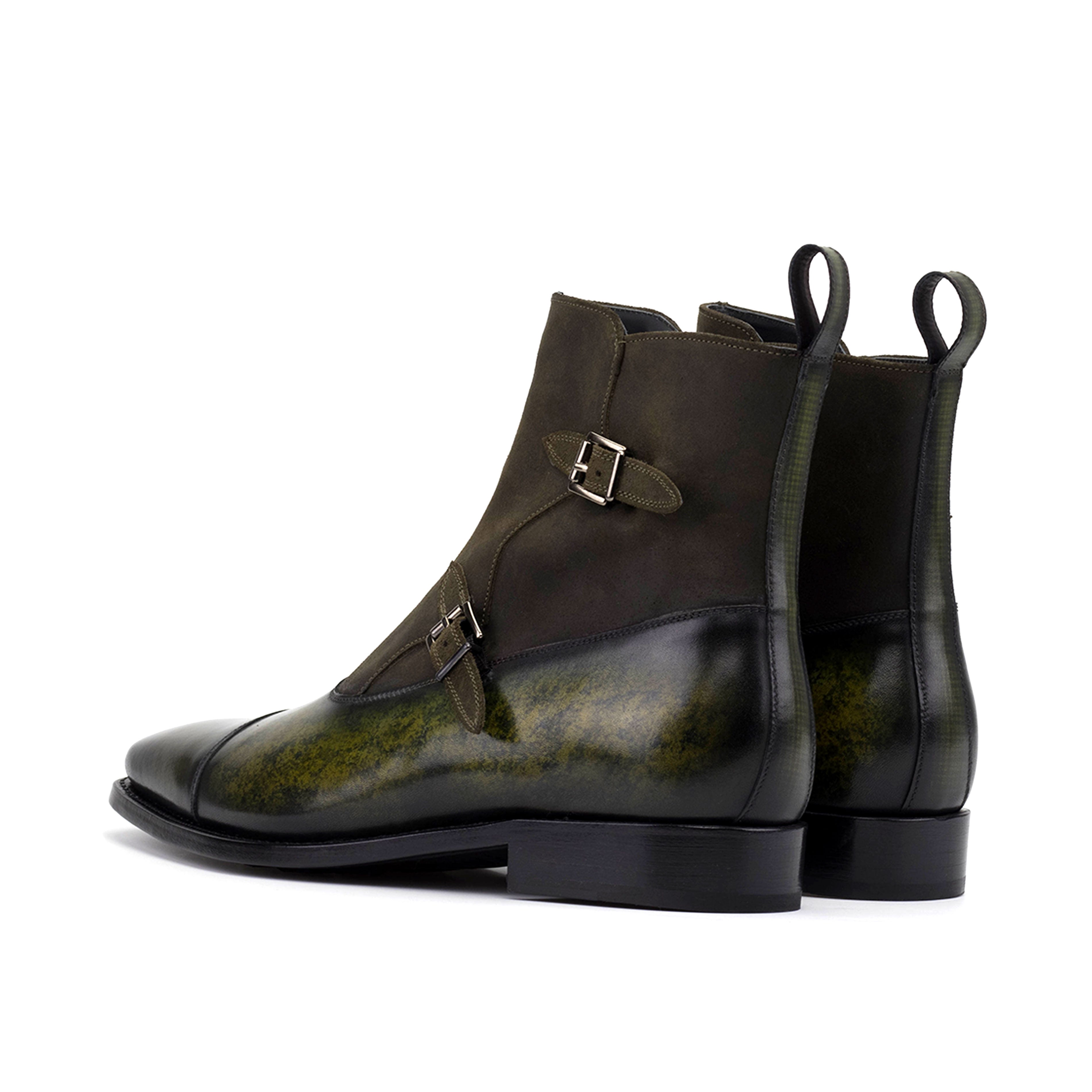 Lomaza2 - Hand-Painted Patina Octavian Buckle Boots for men